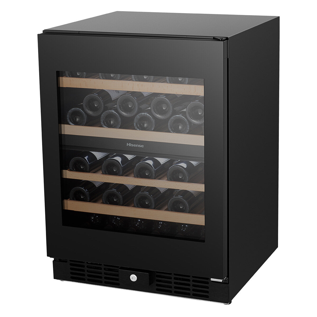 Hisense HRWC46B 46-Bottle Dual Zone Wine Cooler Refrigerator - Black | Freestanding Wine Cellar for Red & White Wines | Perfect for Home Bars, Restaurants & Wine Collectors