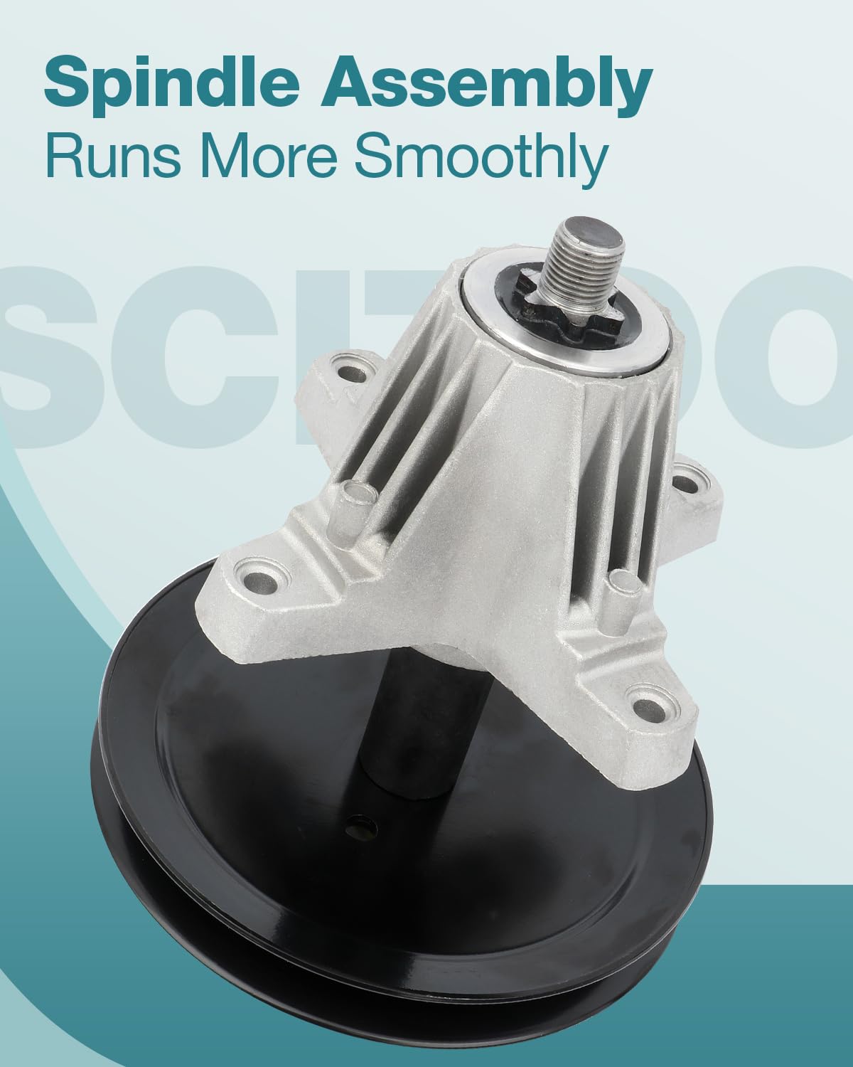 SCITOO 2-Pack Lawn Mower Spindles with Pulley Bolt - Replacement Spindle Assembly for Troy Bilt & MTD (618-05078, 918-05078, 918-0507A) - Perfect for Mower Repairs & Maintenance