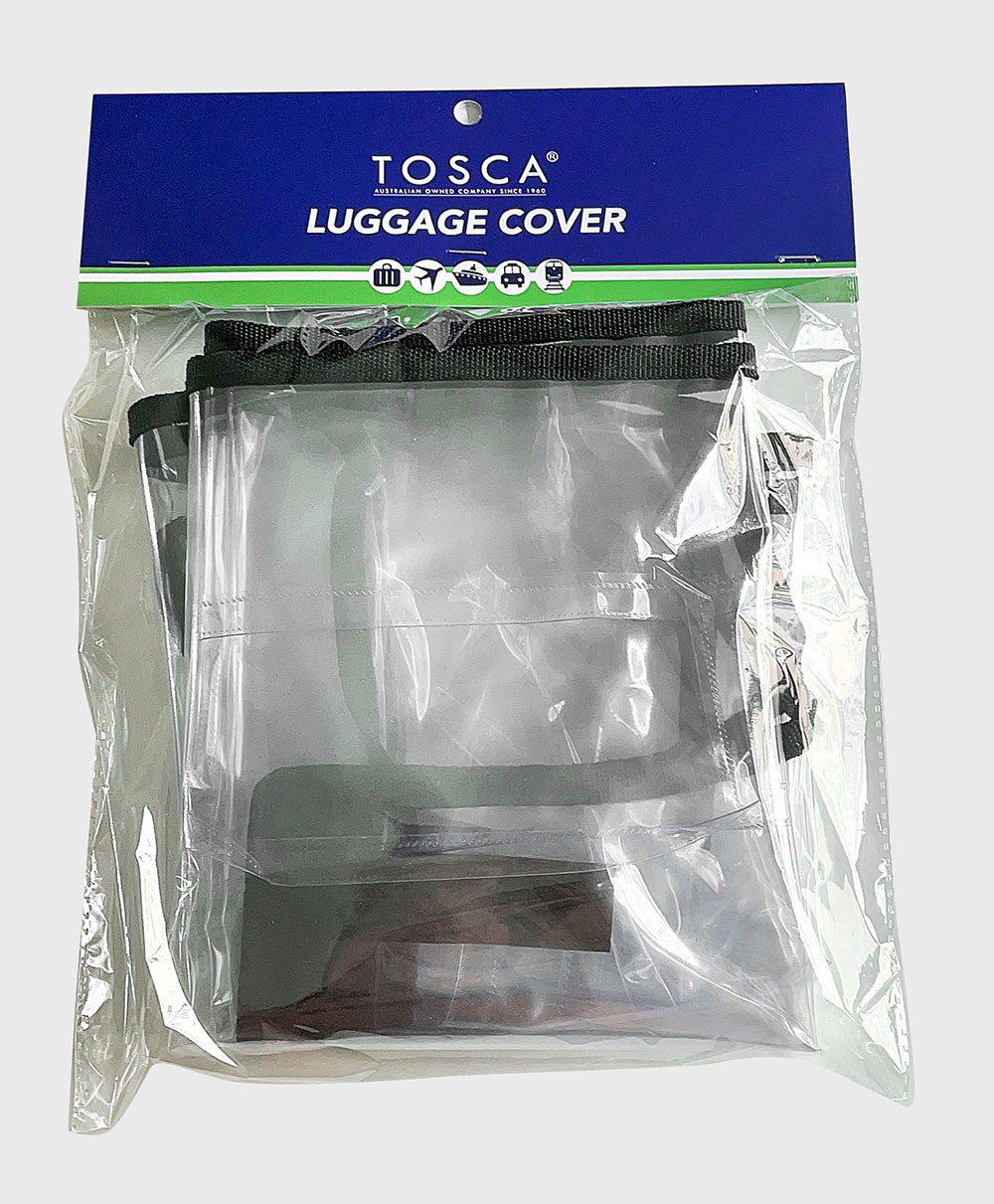 Tosca Medium Black Luggage Cover - Waterproof & Durable Travel Suitcase Protector for Airlines, Airports & Vacations