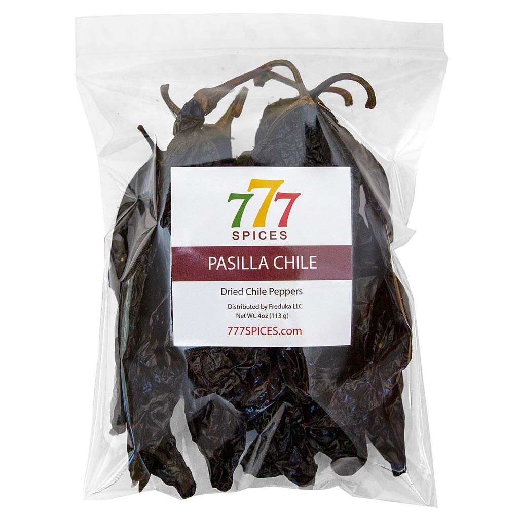 4oz Pasilla Negro Chilaca Dried Whole Chile Peppers | Authentic Mexican Chili Pods for Cooking | Spicy Black Bell Pepper Alternative | Perfect for Mole Sauce, Stews & Mexican Cuisine