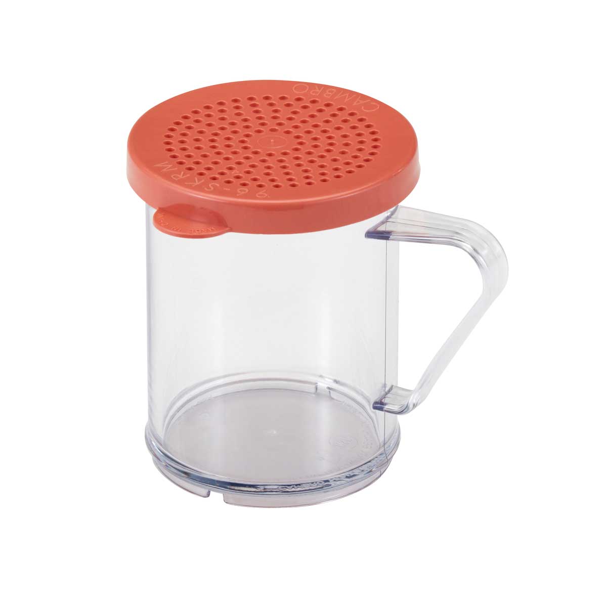 Cambro 96SKRM135 Camwear 10 oz Shaker & Dredge with Medium Ground Lid - Perfect for Spices, Seasonings & Baking Ingredients | Commercial Kitchen & Home Cooking Use