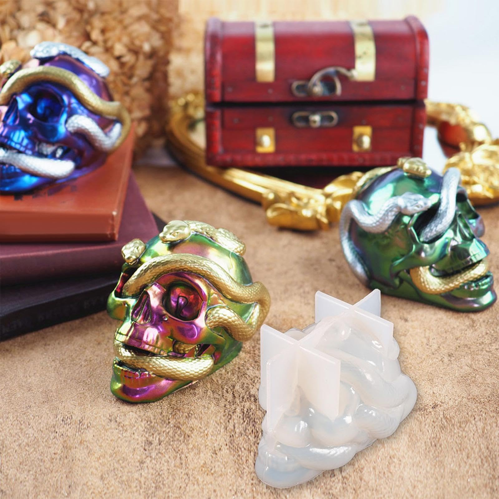 Fashion My Day® Silicone Skull Mold - DIY Candle Making & Craft Supplies, Halloween Home Decor, Durable Silicone Molding Tool for Unique Gifts | Perfect for Candle Making, Soap Crafting, Resin Art, and Spooky Halloween Decorations