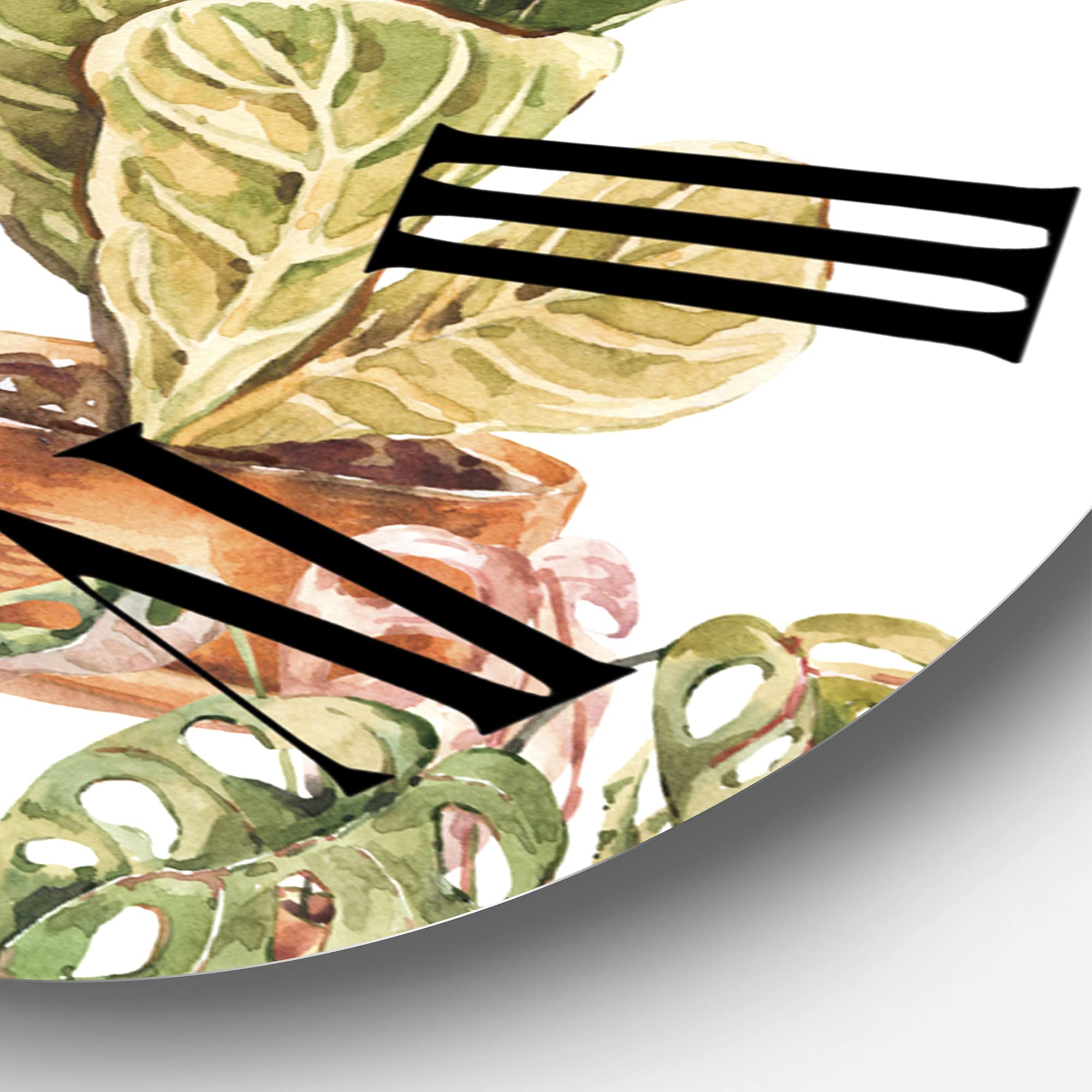 Large Floral & Botanical Wall Clock - Traditional Indoor House Plants Urban Jungle Design for Living Room, Bedroom, Office Decor | Perfect for Home, Office & Gift Giving