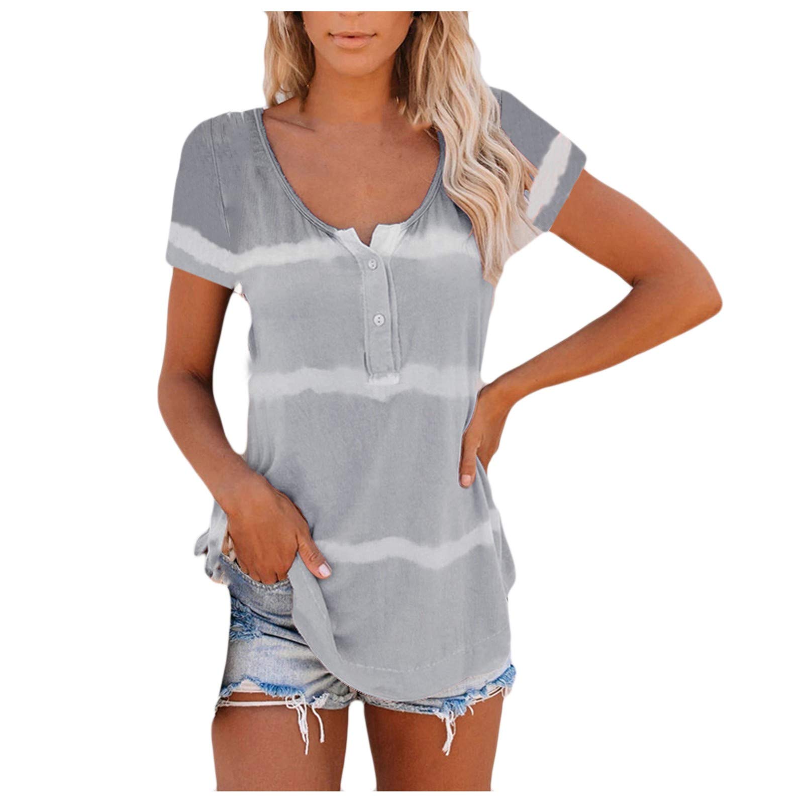 Women's Loose Fit Tunic Tops with 3/4 Bell Sleeves & Crewneck - Casual Blouse Shirt for Everyday Wear | Perfect for Office, Weekend Outings & Relaxing at Home