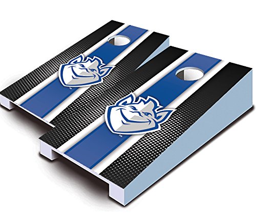 ST SAINT LOUIS BILLIKENS Striped Tabletop Cornhole Game Set - Mini Desktop Bean Bag Toss Boards for Tailgating, Office Games, and Family Fun