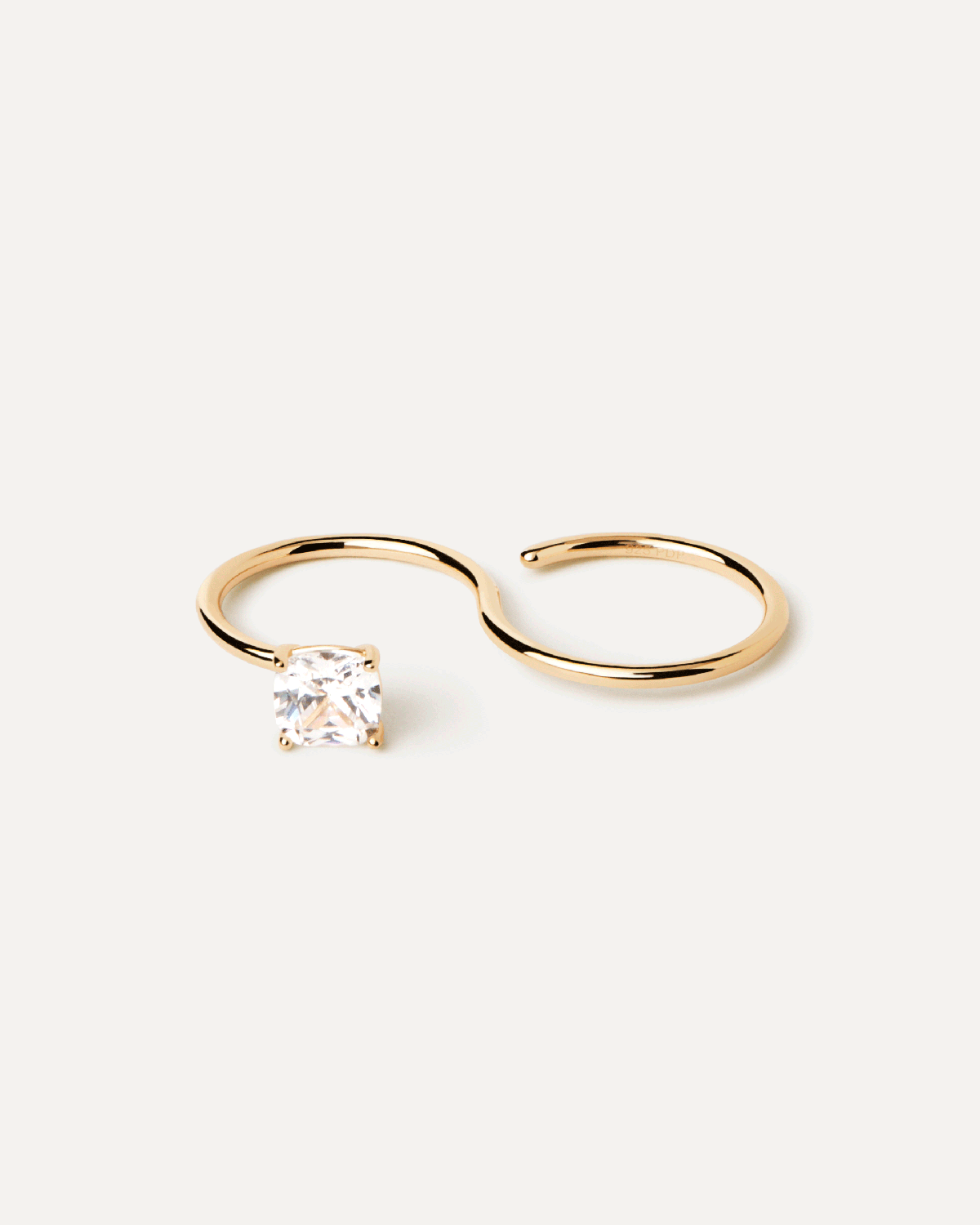 GRID 4 Sofia Two Finger Ring for Women - Minimalist Stackable Silver Ring for Everyday Wear, Gift Giving & Special Occasions