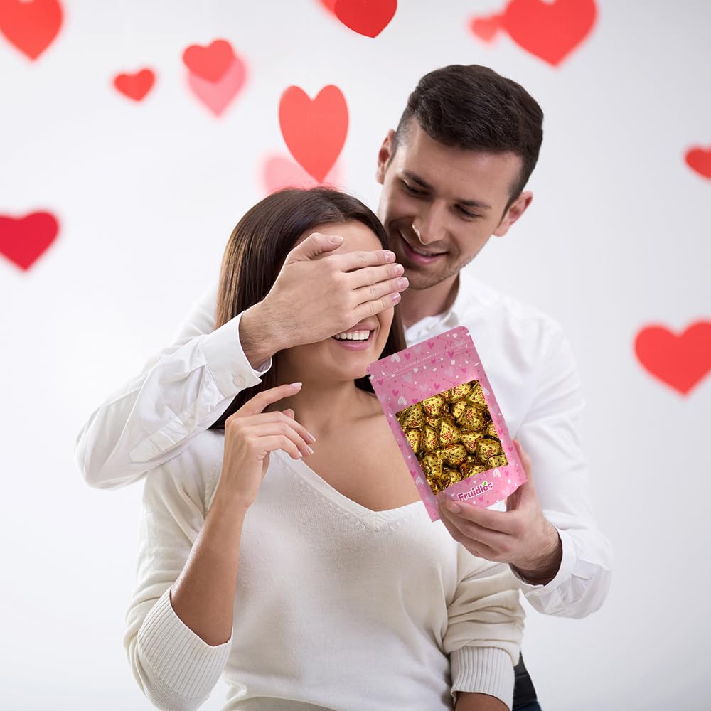 Valentine's Milk Peanut Butter Chocolate Hearts - Creamy Milk Chocolate Treats, Kosher Certified Dairy, Individually Wrapped (8oz) - Perfect for Valentine's Day Gifts, Romantic Surprises & Holiday Desserts