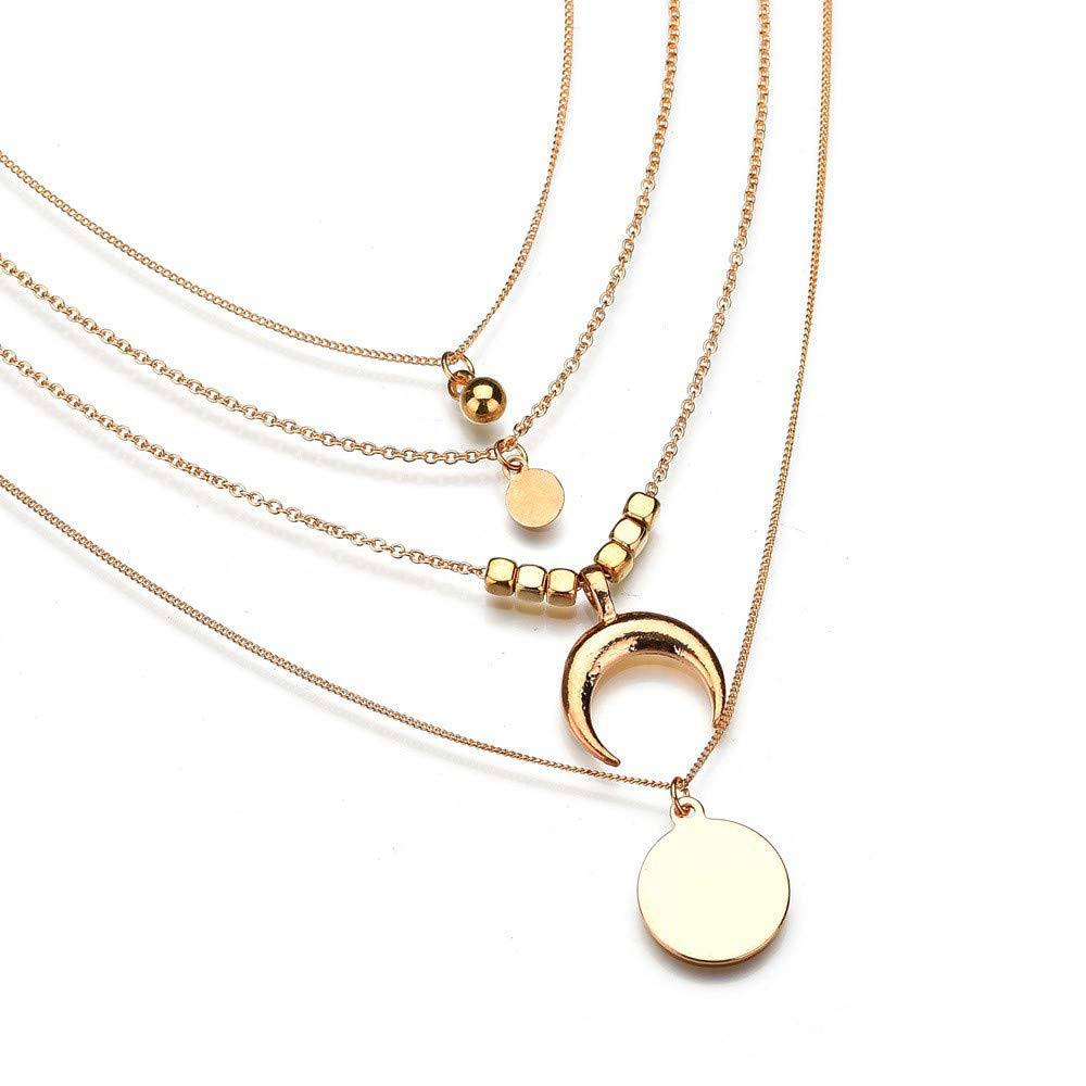 Stylish Crystal Multi-Layer Chain Choker Necklace for Women & Men - Gold Fashion Pendant Collar Jewelry - Perfect Birthday & Christmas Gift for Her - Great for Parties, Date Nights & Special Occasions