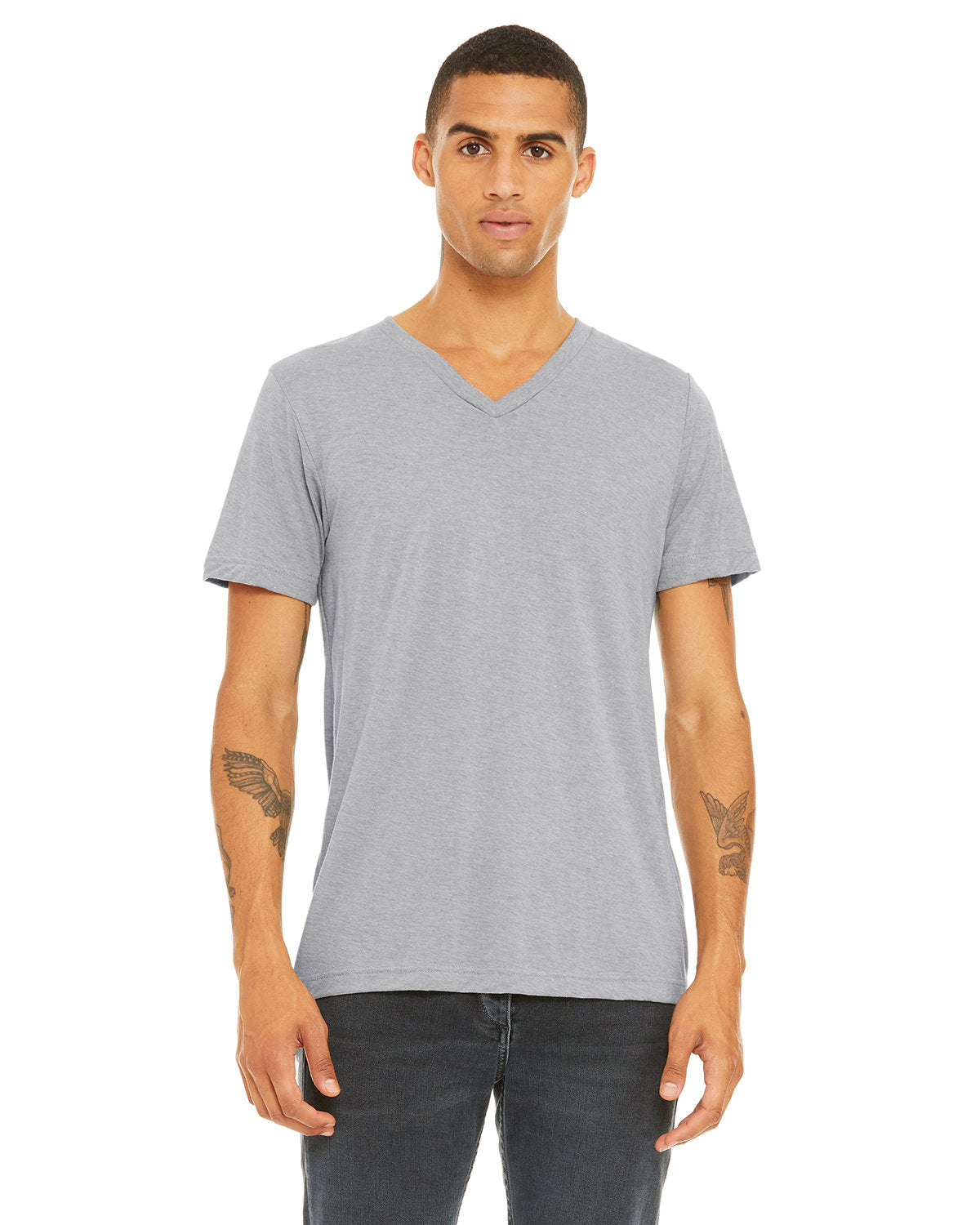 Bella + Canvas 3415C Unisex Triblend V-Neck T-Shirt - Soft Comfortable Tee for Men & Women - Perfect for Casual Wear, Gym, and Everyday Outfits
