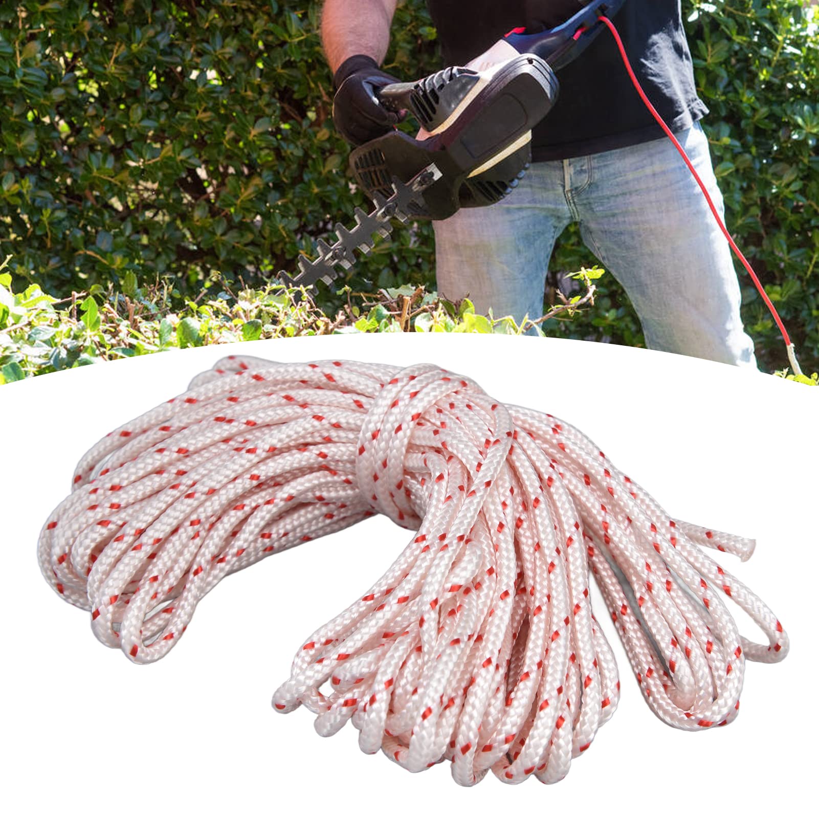 4.0mm Nylon Recoil Starter Rope - 10M Lawn Mower Pull Cord Replacement for Chainsaw, Trimmer & Outdoor Power Tools - Durable & Weather-Resistant for Easy Engine Starting in All Conditions