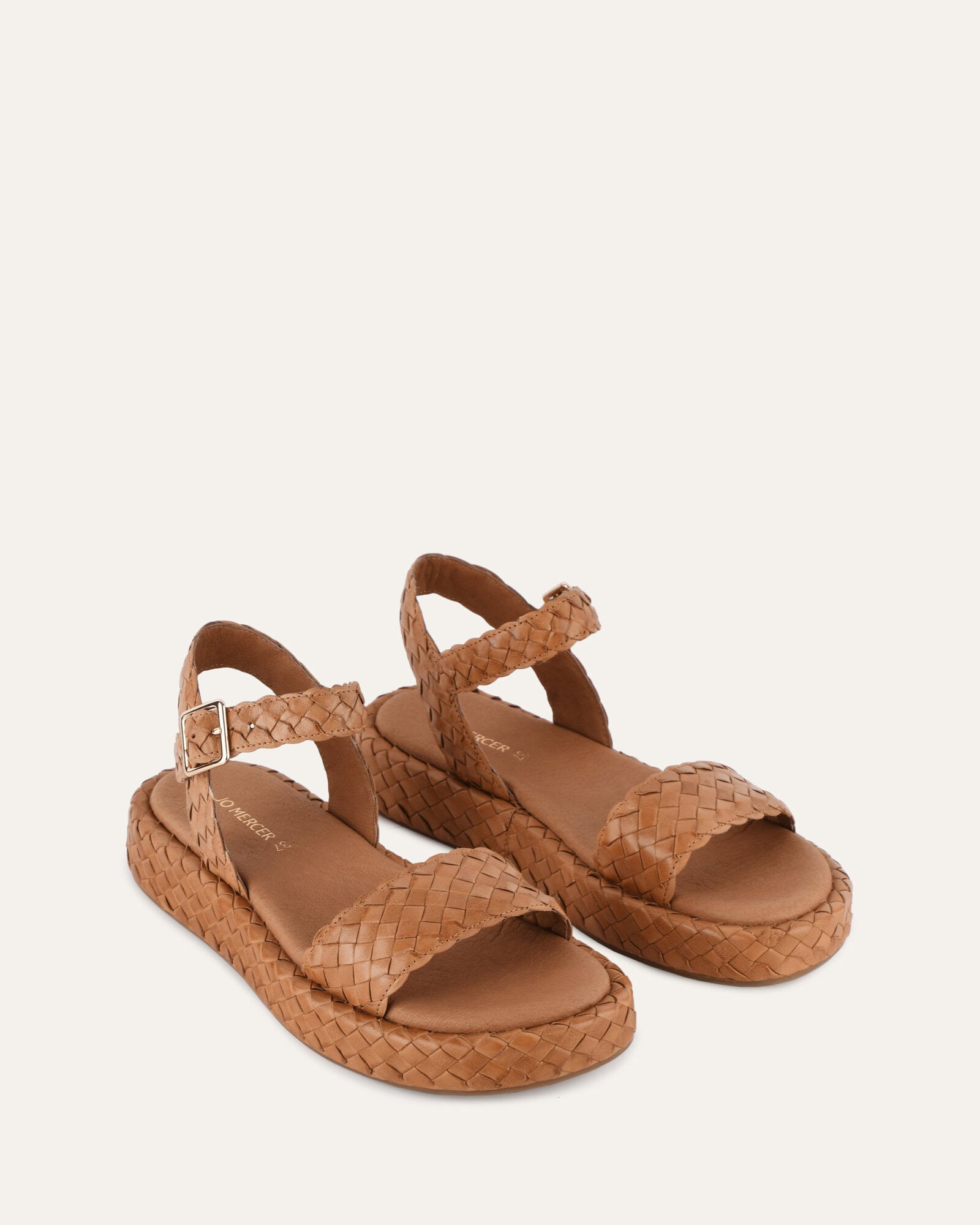 Poppy Flat Sandals - Tan Leather Women's Comfortable Casual Shoes for Summer Beach & Outdoor Walking