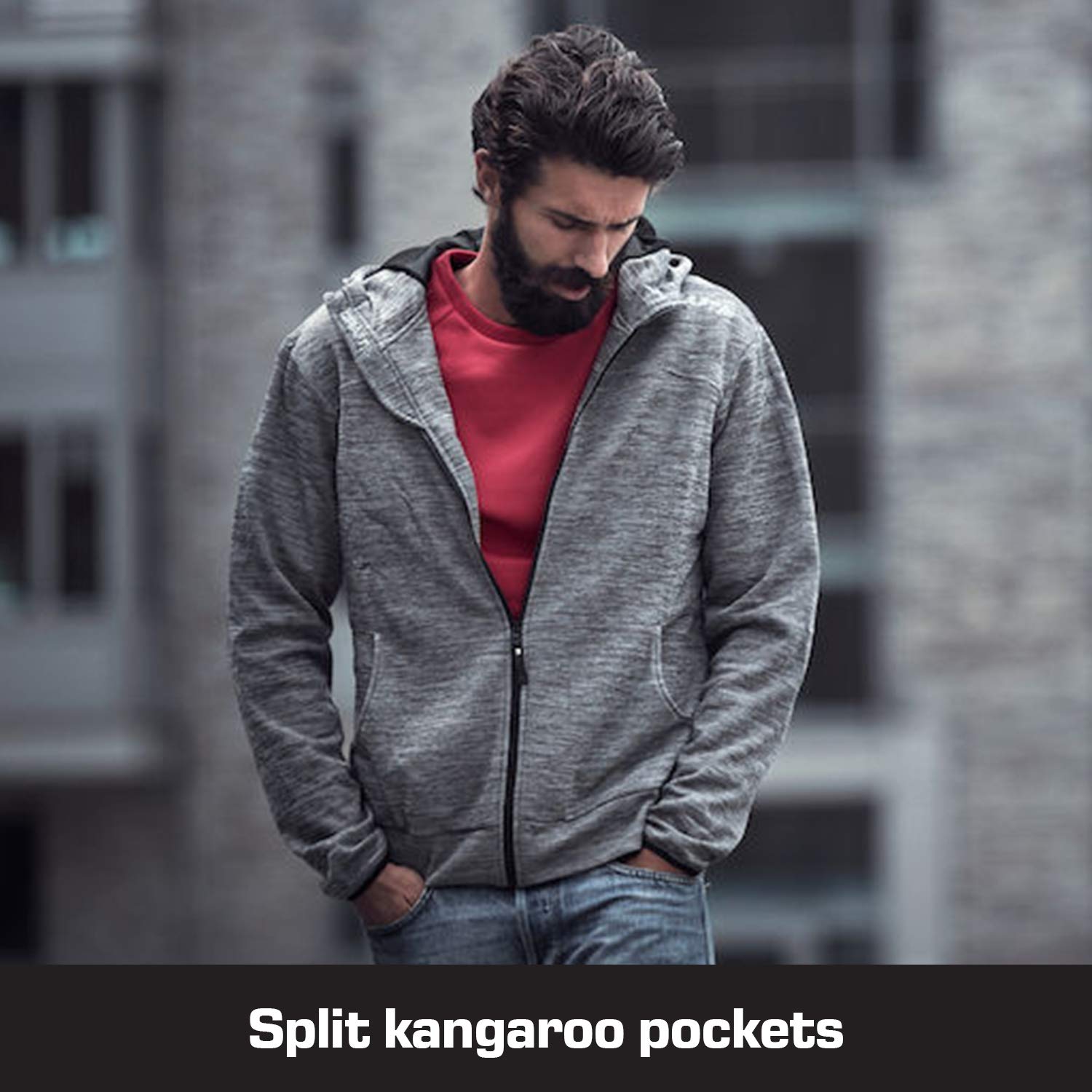 Craft Leisure Full-Zip Men's Hoodie Sweatshirt - Comfortable & Stylish Pullover for Casual Wear, Gym, and Outdoor Activities
