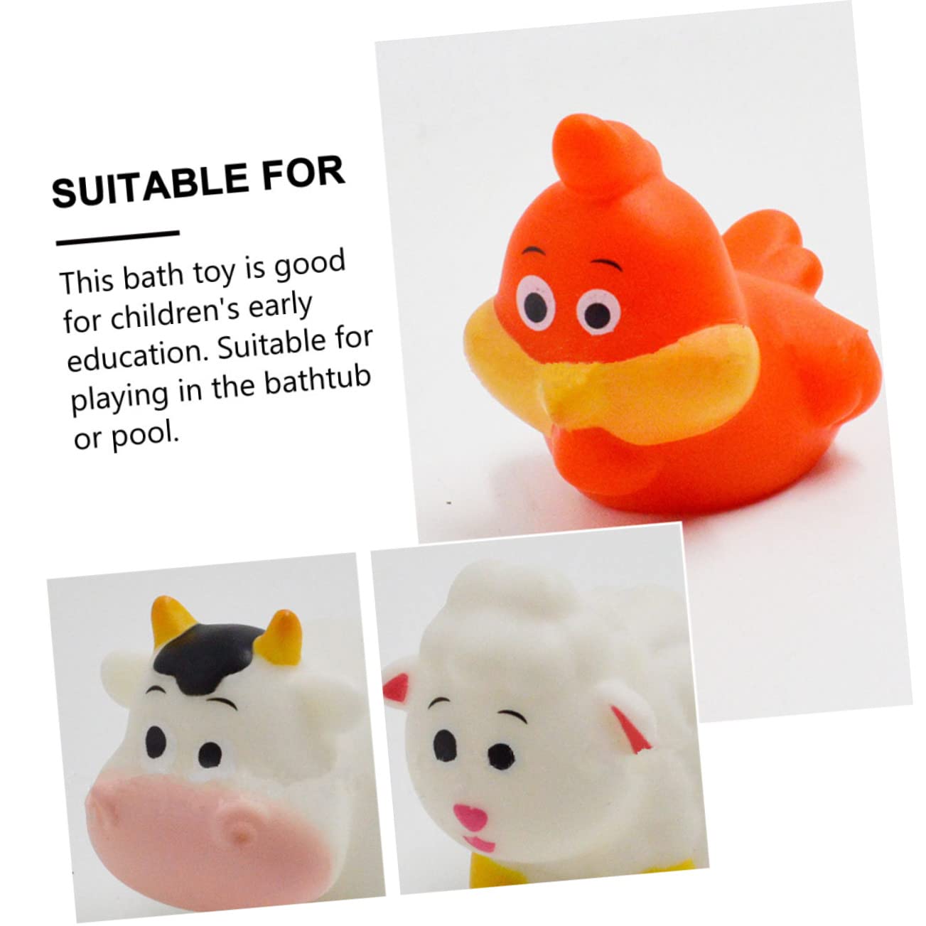 VICASKY 8-Piece Bath Toys Set - Cute Water Animal & Little Critters Bathtub Toys with Flashing Lights - Safe Vinyl Bath Time Fun for Toddlers & Kids (Perfect for Sensory Play & Baby Shower Gifts)