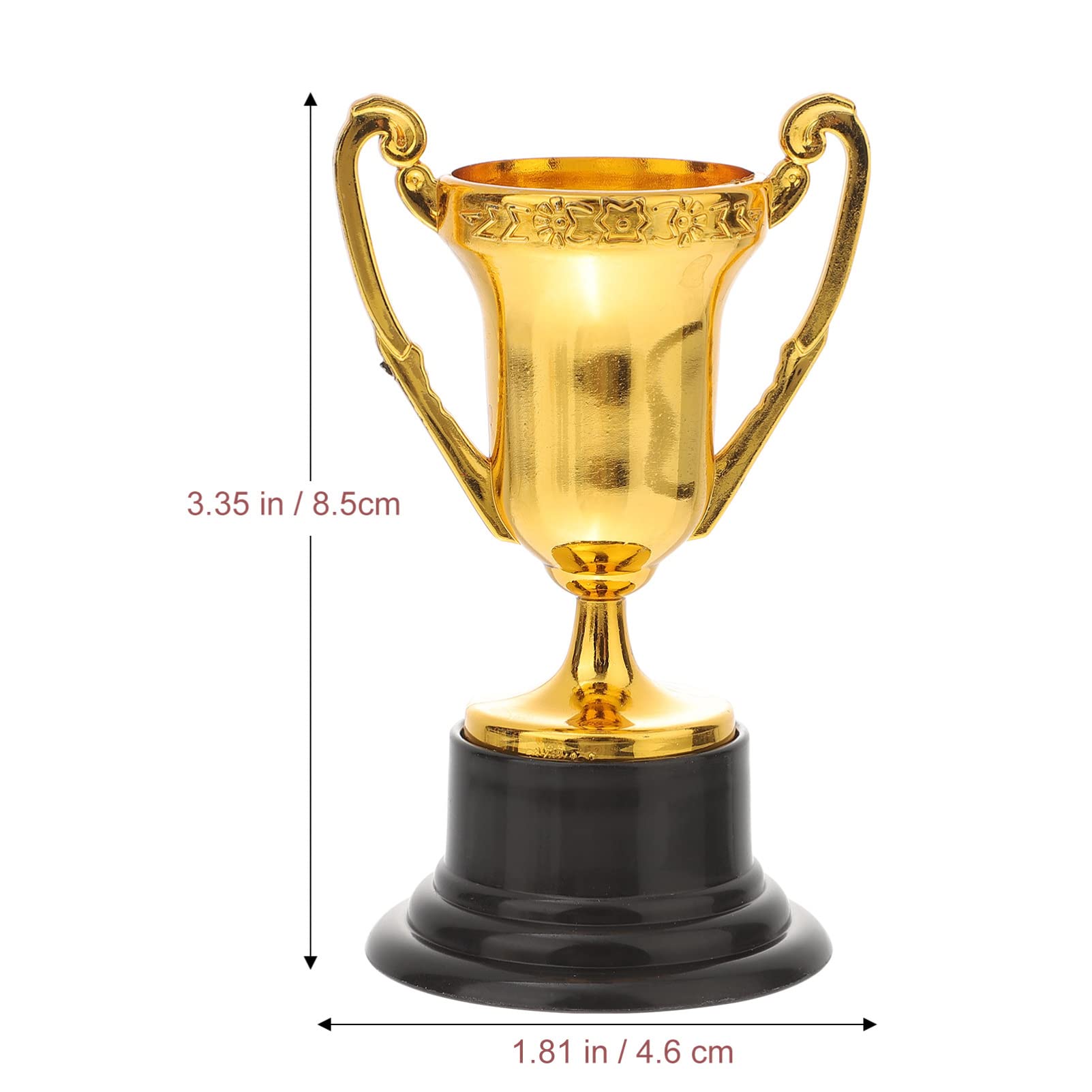 KESYOO 10 Pack Mini Plastic Gold Trophy Cups for Kids - Infants Toys, Football Balloons, Graduation Party Favors, Sports Tournaments & Competition Prizes - Perfect for Squiz Toys, Stocking Stuffers & Award Ceremonies