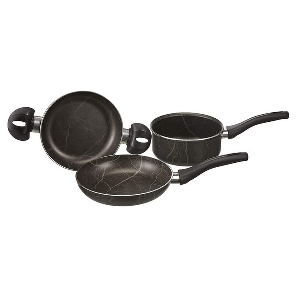 YXBDN 3-Piece Nonstick Cookware Set - Saucepan, Frying Pan & Omelette Pan - Durable Kitchen Pots and Pans for Cooking, Frying & Baking | Perfect for Home Chefs & Small Kitchens