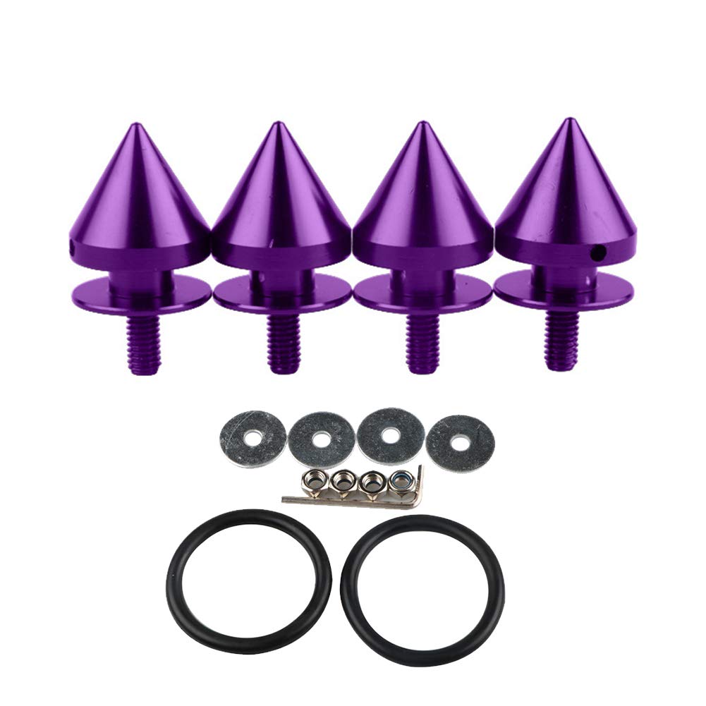 4PCS Aluminum Car Bumper Quick Release Fasteners Kit - Purple Front Rear Bumper Fender Washers for Secure Trunk & Hatch Lids | Easy Installation & Durable for Auto Body Repair & Custom Car Modifications