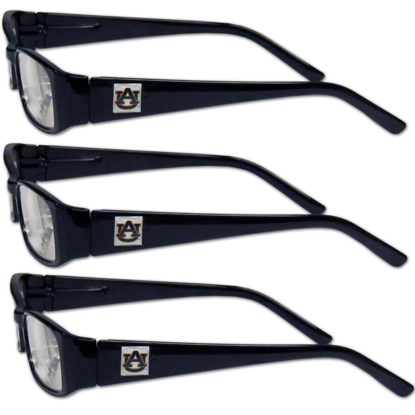 Auburn Tigers NCAA Sports Reading Glasses (3 Pack) +2.00 Power Blue Lightweight Readers for Football Games, Tailgating & Book Lovers