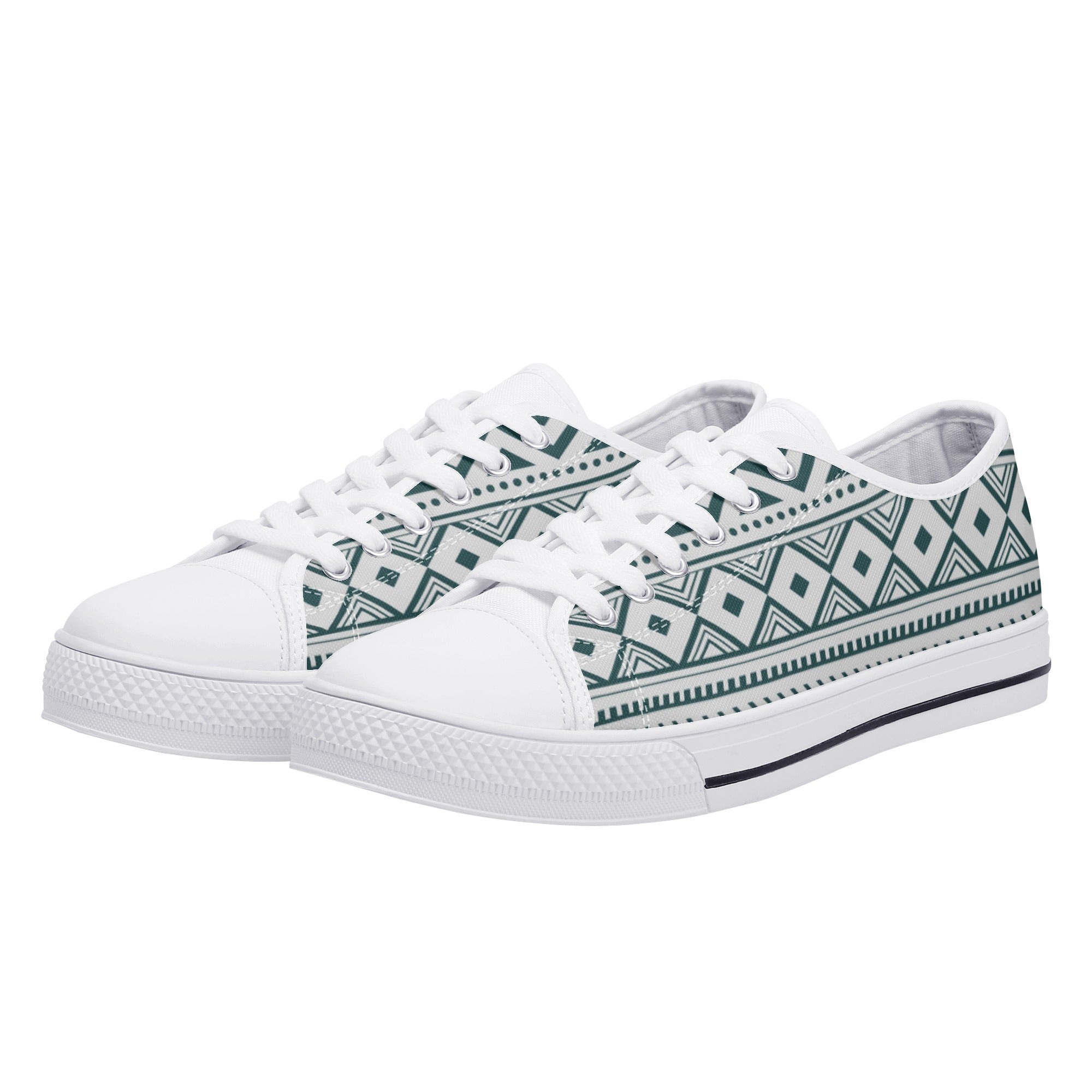 Women's Low Top Canvas Sneakers - Silverado Southwestern Print Slip-On Shoes for Casual Wear & Outdoor Activities