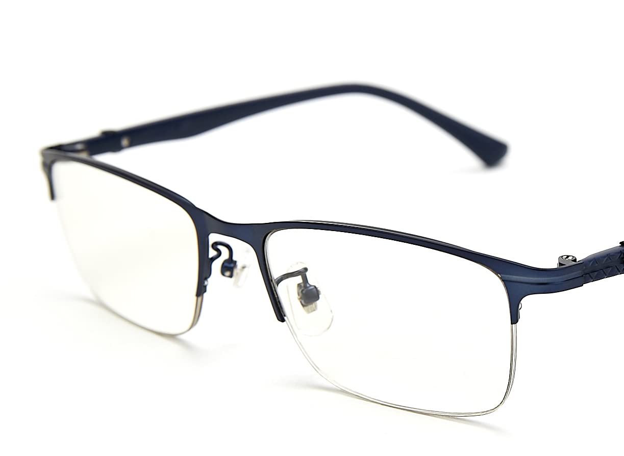 Progressive Multifocal Computer Reading Glasses for Men - Blue Light Blocking Half Frame Eyewear for Office, Gaming & Digital Screen Use