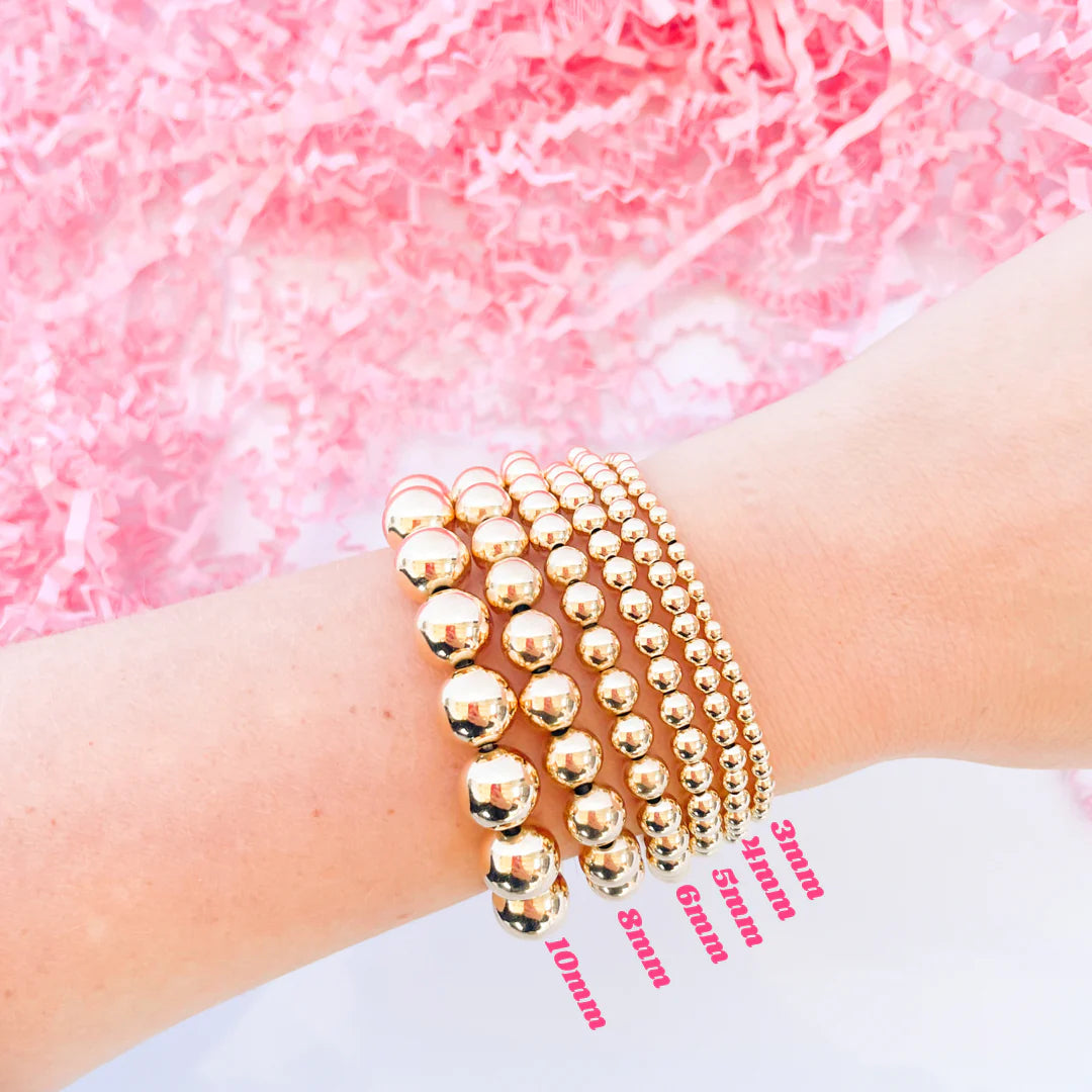 4MM Gold Beaded Bracelet for Women - Elegant Stackable Jewelry for Everyday Wear, Parties & Special Occasions