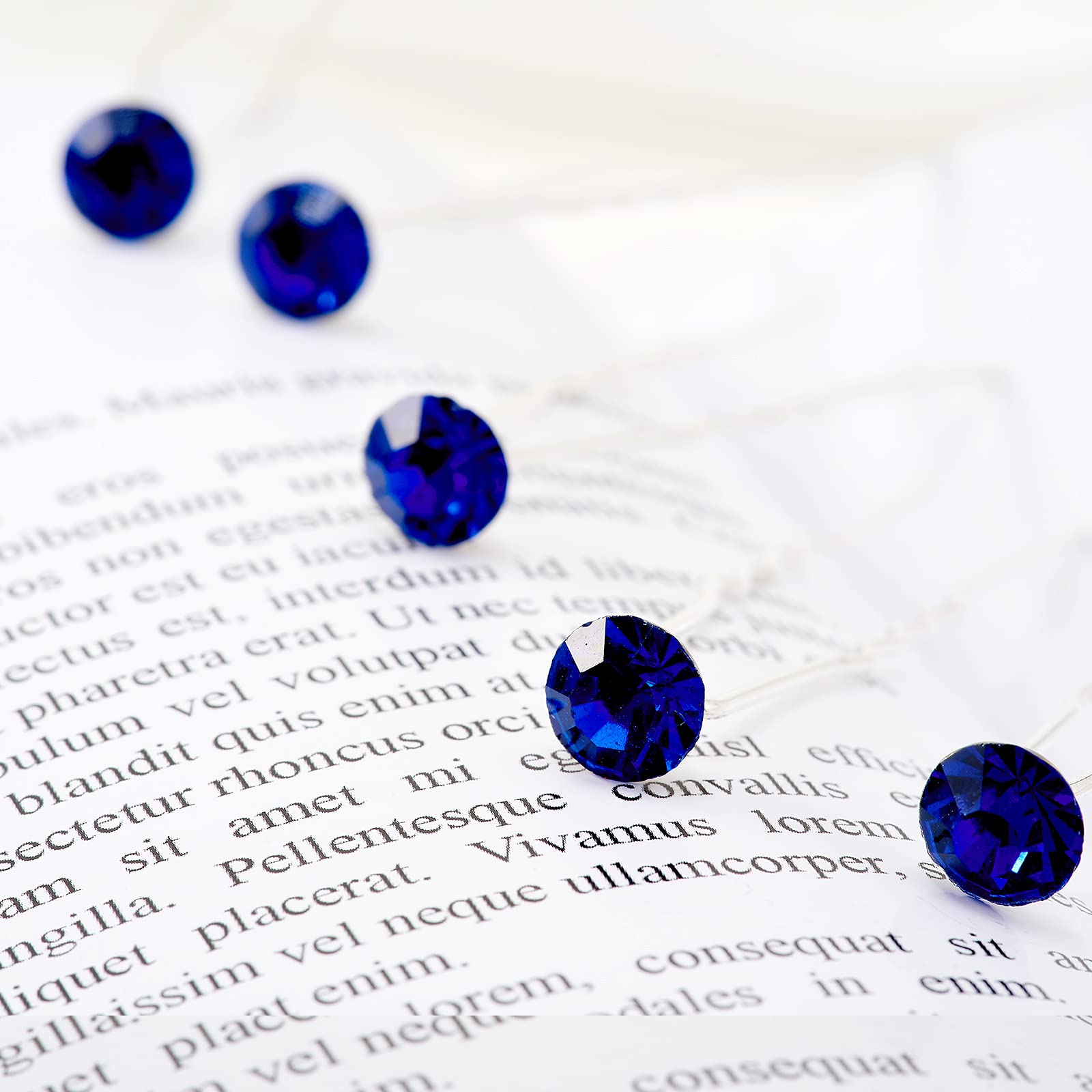 20 Pack Navy Rhinestone Hair Clips - Crystal Bridal Hair Pins for Women Wedding Accessories with Clear Storage Box | Perfect for Bridal Parties, Prom, and Special Occasions