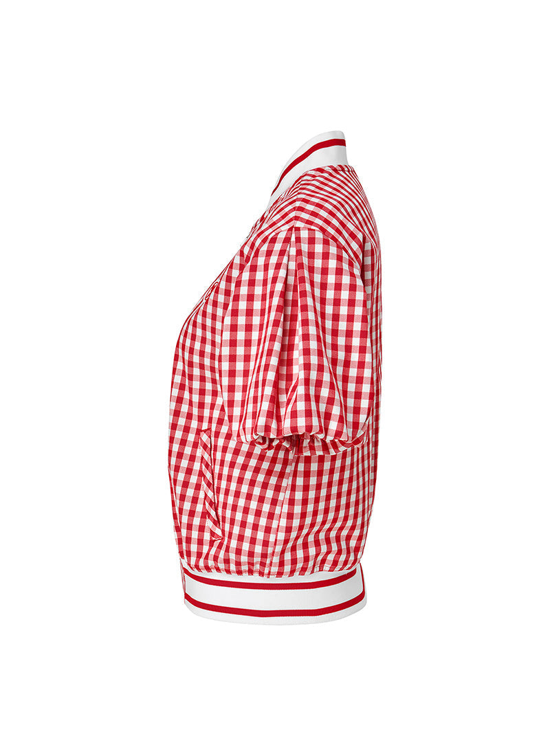Stylish Check Puff Short Sleeve Jumper for Women - Trendy Plaid Puff Sleeve T-Shirt Top | Perfect for Casual Outfits, Date Nights & Fall Layering
