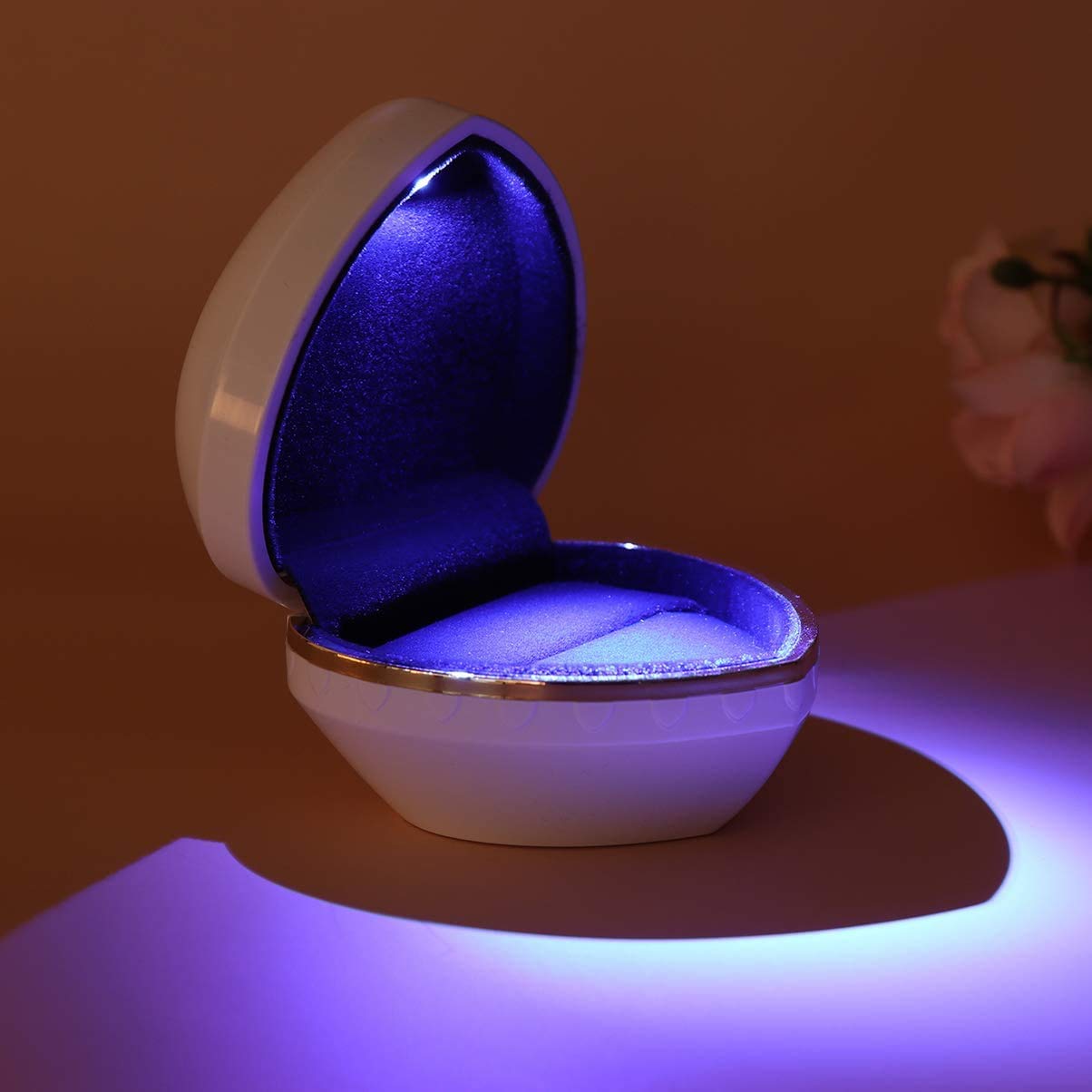LED Light Up Ring Box with Jewelry Display - Elegant White Ring Case for Engagement, Wedding & Valentine's Day Gifts | Perfect for Proposals, Anniversary Surprises & Romantic Moments
