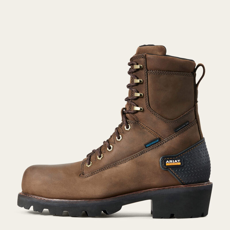 Waterproof Composite Toe Work Boots for Men - Powerline 8 Safety Shoes with Electrical Hazard Protection - Ideal for Construction, Warehouse & Outdoor Work