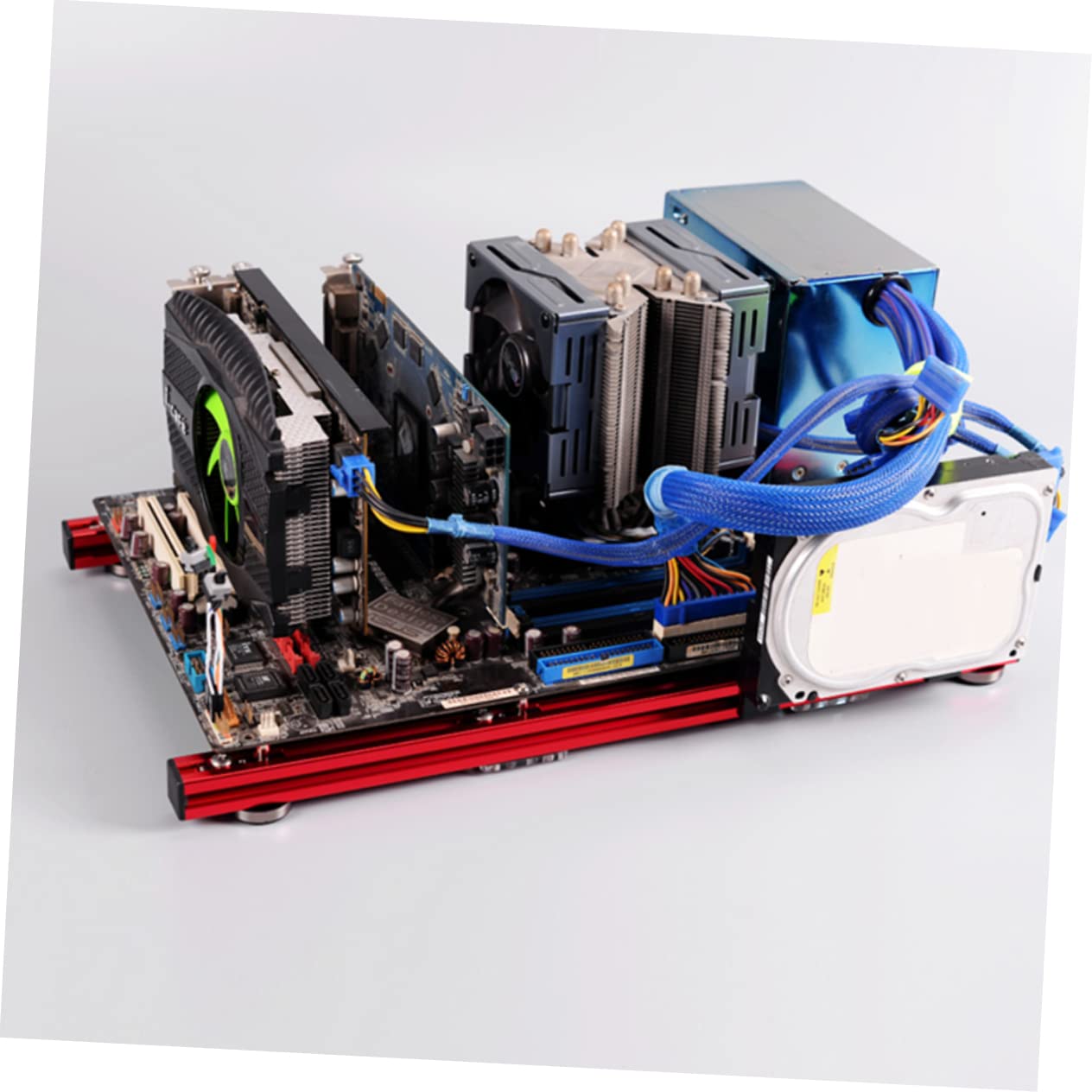 KOMBIUDA Aluminum PC Case - ATX/Micro-ATX/Mini-ITX Motherboard Compatible Computer Chassis with Tempered Glass Side Panel | Perfect for Gaming Rigs, Workstations & Home Office Setups