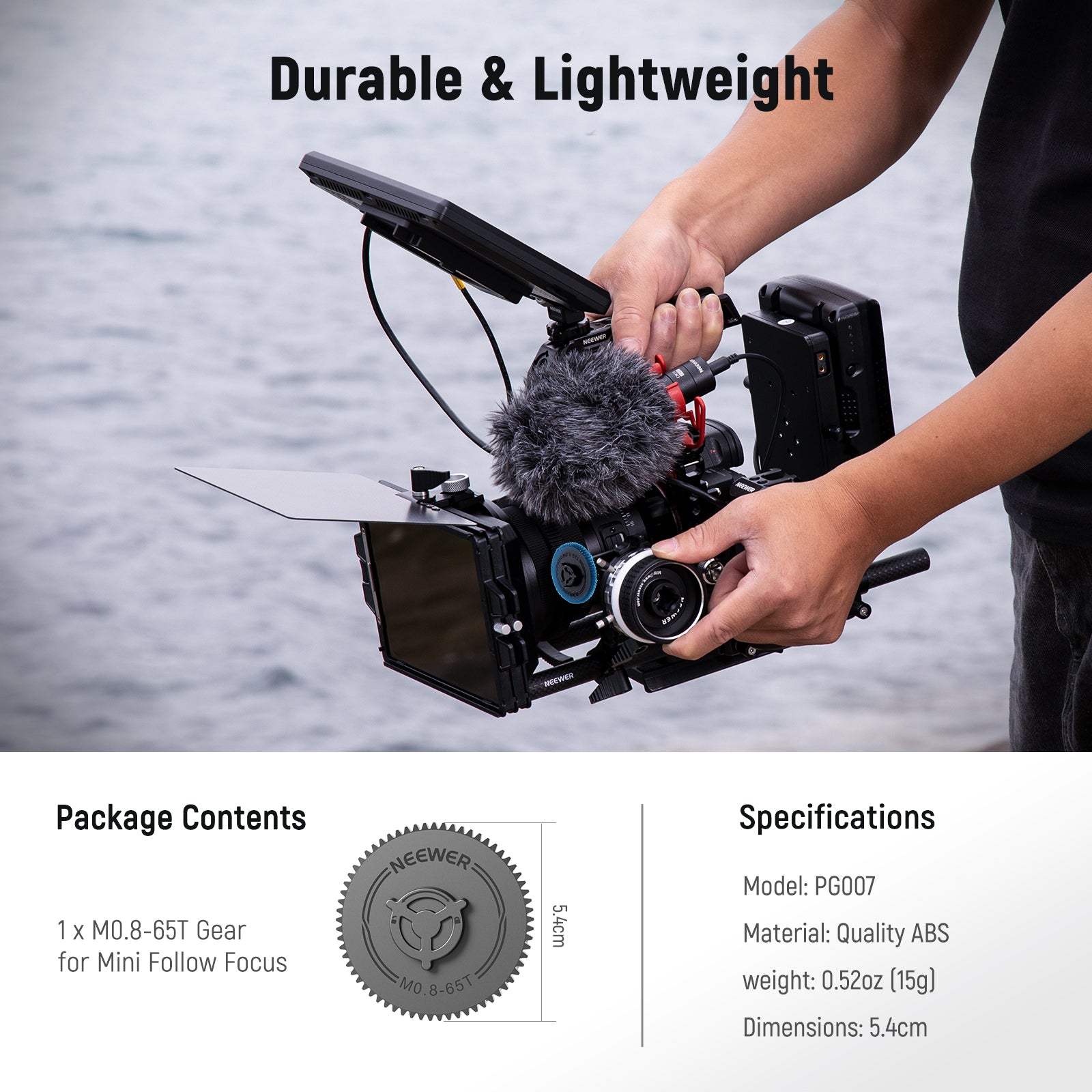 NEEWER PG007/PG006 M0.8 65T/38T Replacement Gear for Follow Focus System - Compatible with DSLR Camera Rig, Cine Lens, and Video Production Accessories