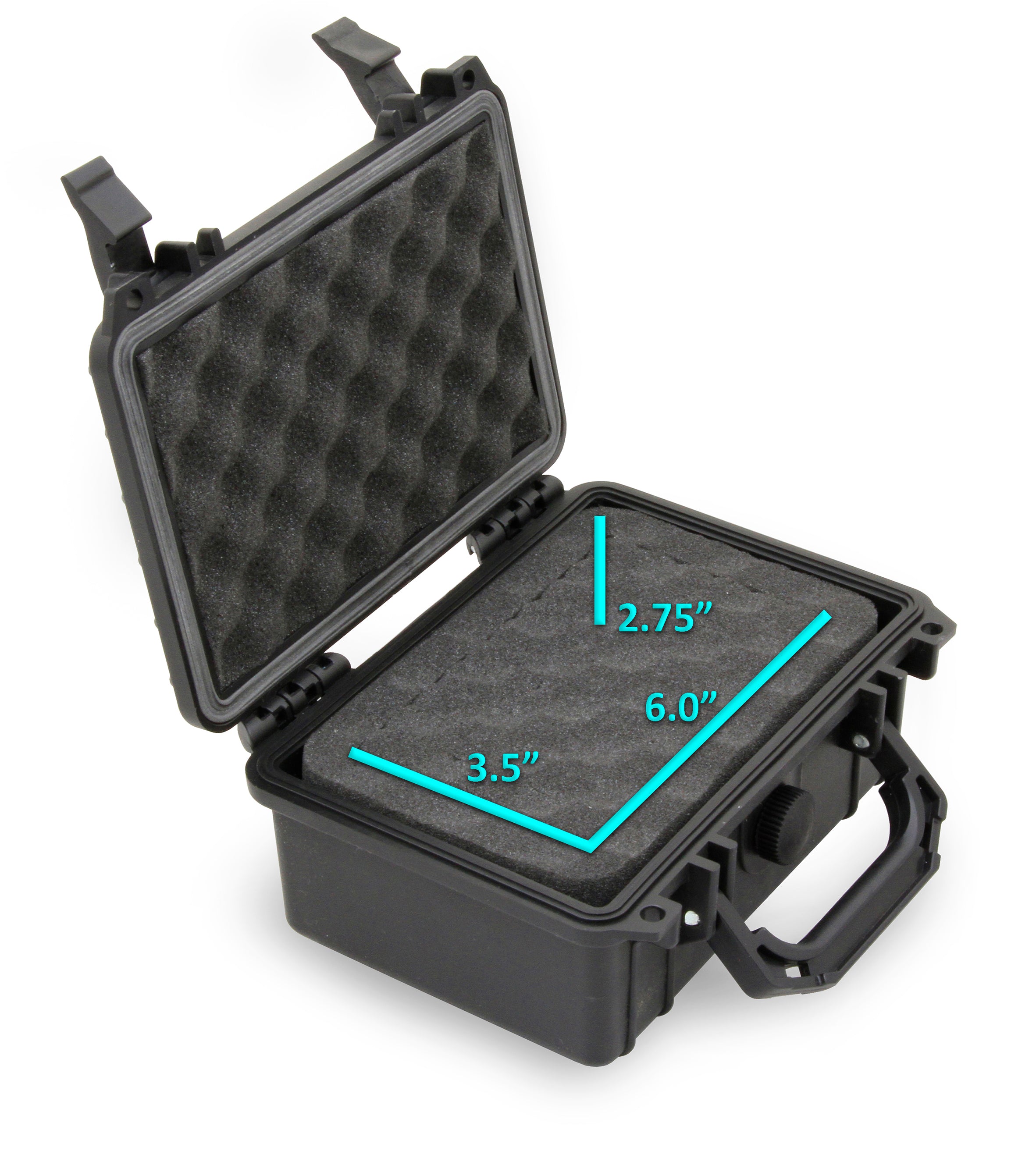CASEMATIX 8 Waterproof Hard Travel Case with Padlock Rings & Customizable Foam - Fits Accessories up to 6 x 3.5 x 2.75 Inches - Perfect for Camera Gear, Electronics & Travel Essentials