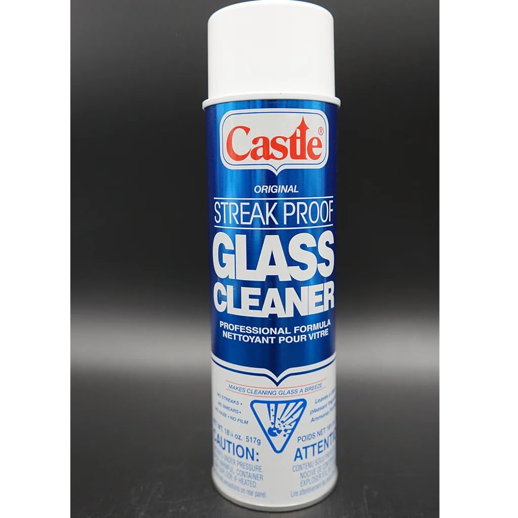 Castle Glass Cleaner - Streak Free, Original Formula for Windows, Mirrors & Shower Doors - Perfect for Home & Office Cleaning