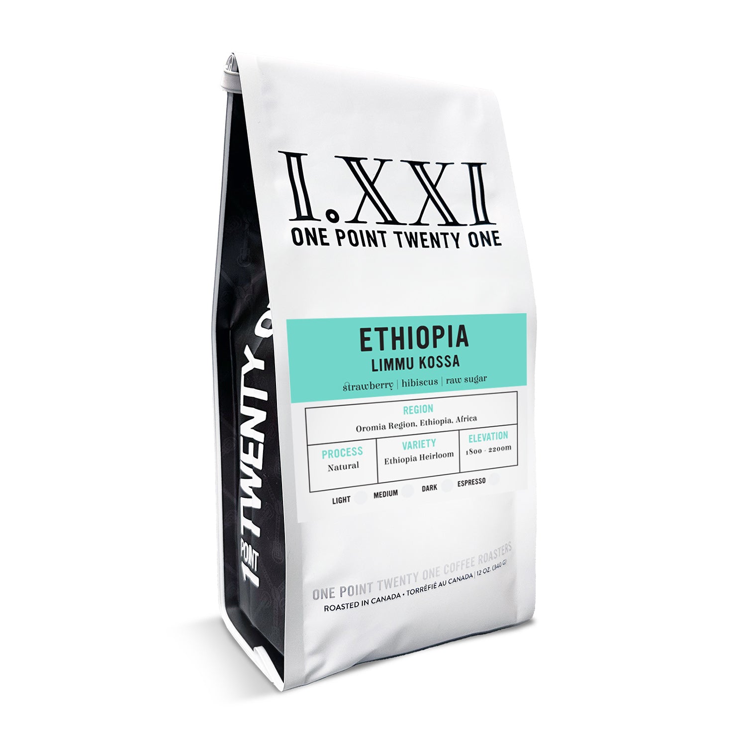 I.XXI Premium Dark Roast Ethiopia Limmu Kossa Whole Bean Coffee - 12 oz Bag, Rich & Bold Flavor for Espresso, French Press & Cold Brew at Home or Office