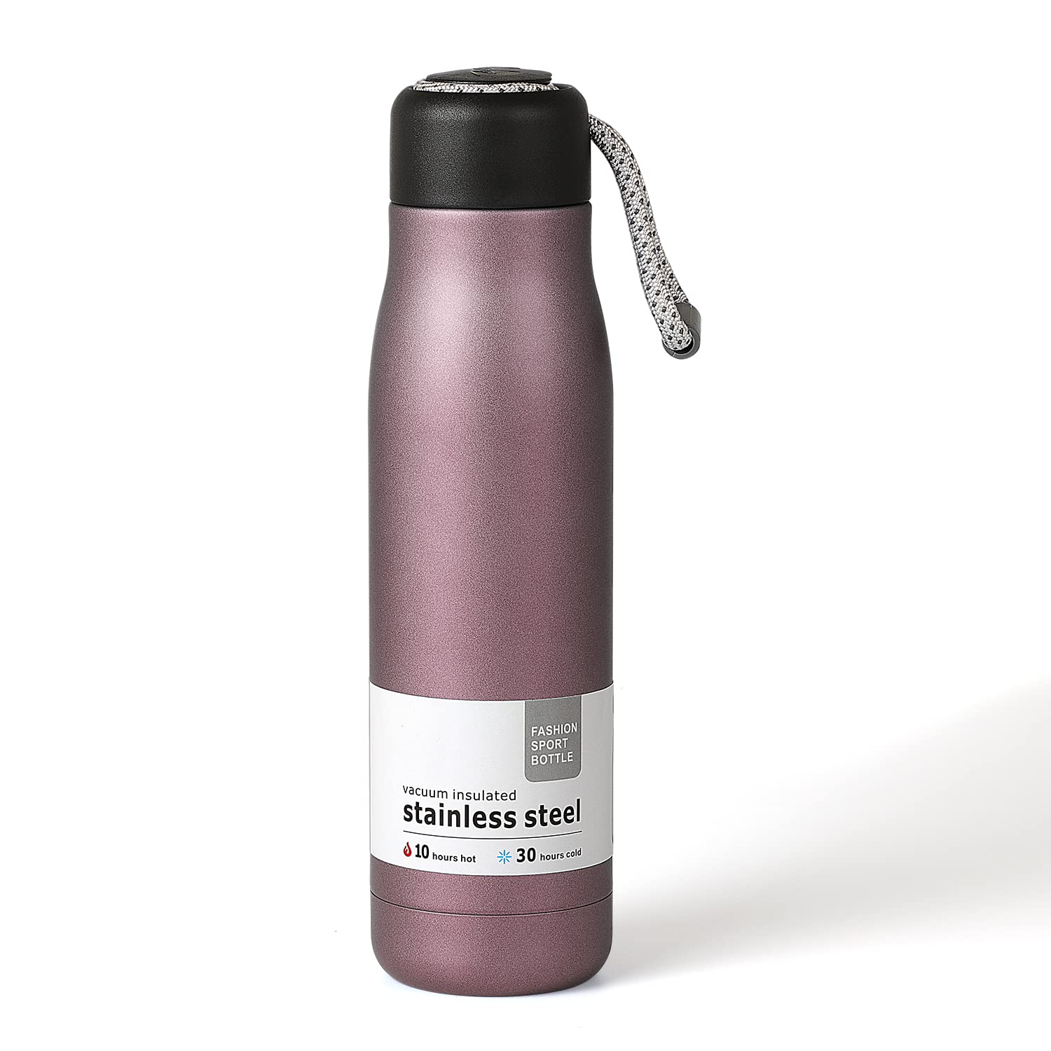 Insulated Stainless Steel Water Bottle with Leak-Proof Lid | 17oz Vacuum Flask for Gym, Hiking & Travel | Reusable Metal Thermos in Pink