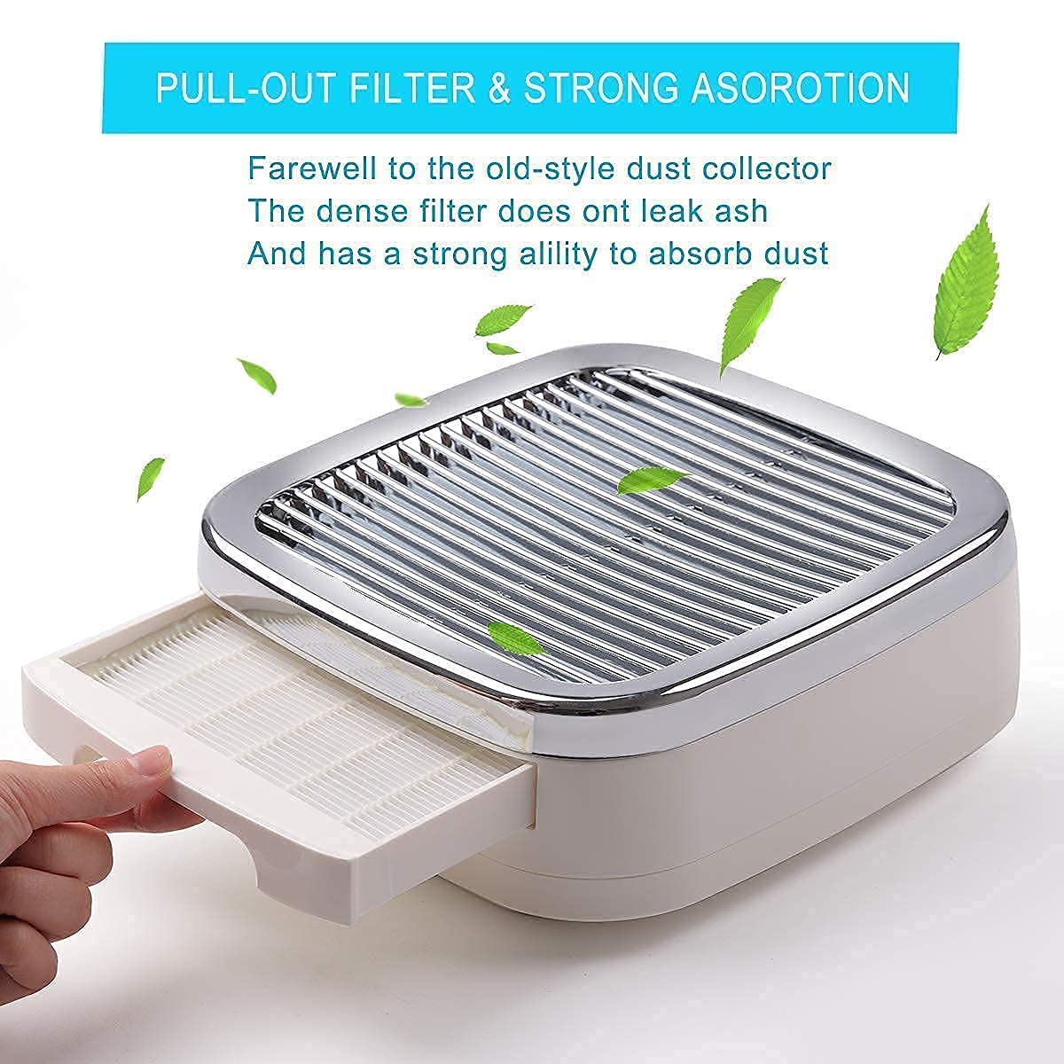 Makartt 60W Nail Dust Collector with 2 No-Spill Screens | Professional Manicure Vacuum System for Nail Drills | Salon & Home Nail Art Cleaning Solution