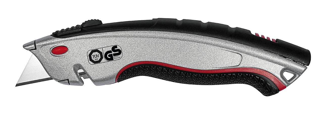WEDO Profi Plus Safety Cutter - Heavy Duty Retractable Utility Knife for Box Opening, Packaging, Crafts & DIY Projects - Ergonomic Design for Safe & Precise Cutting
