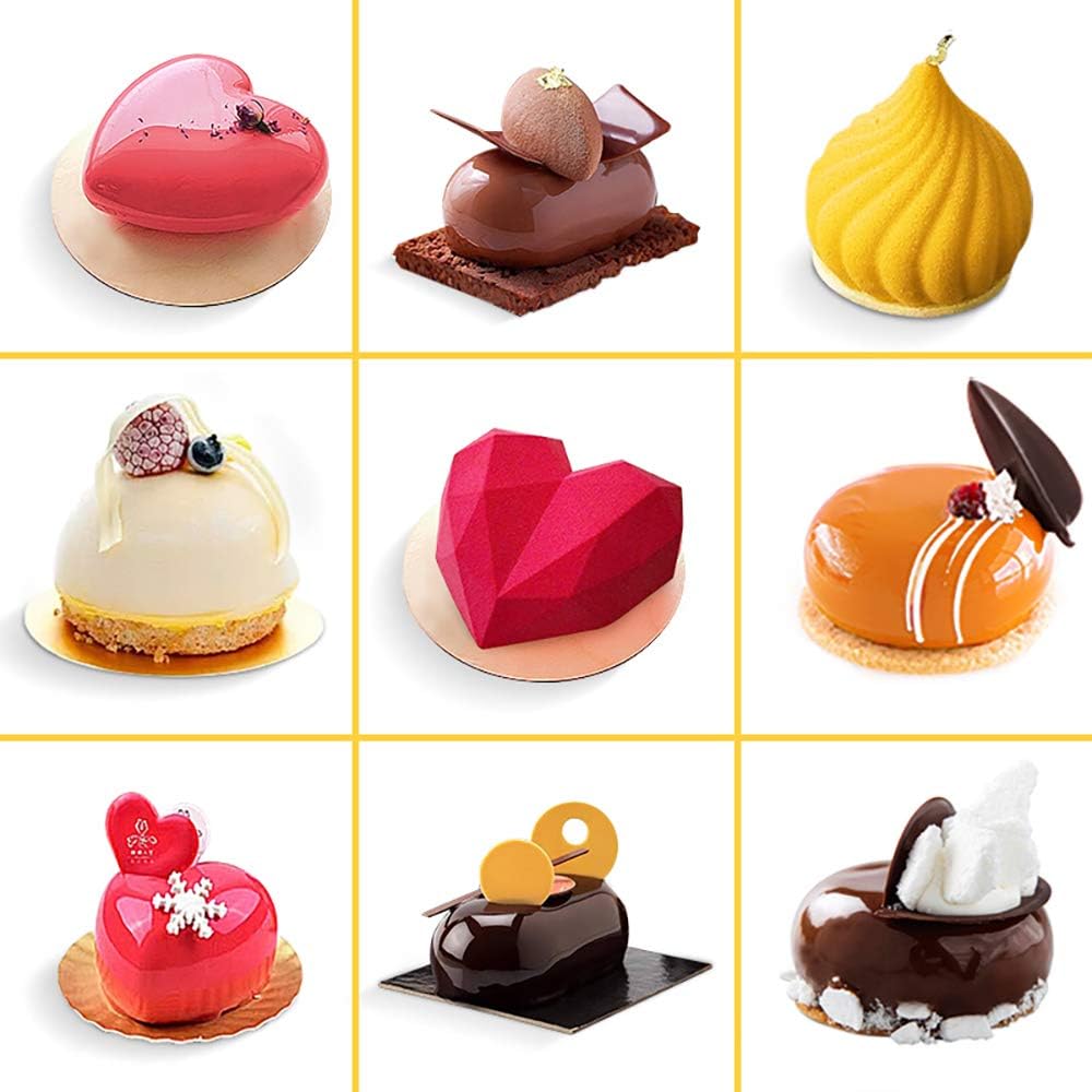 Premium Stone Silicone Molds for Baking - Reusable Cake Mousse & Fondant Molds - French Dessert Chocolate Pastry Mold - Perfect for Birthday Cakes, Wedding Desserts & DIY Baking Projects