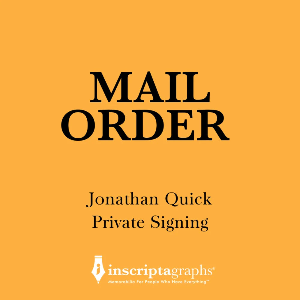 Jonathan Quick Autographed Memorabilia - Preorder Now for Exclusive Private Signing | Perfect for Hockey Fans, Collectors & Gift Giving