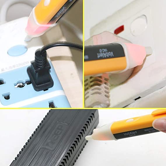 Non-Contact Voltage Tester Pen 90-1000V AC - Electrical Power Detector with LED Light & Audible Alert - Cable Circuit Tester for Home, Electrician, and DIY Electrical Safety Checks