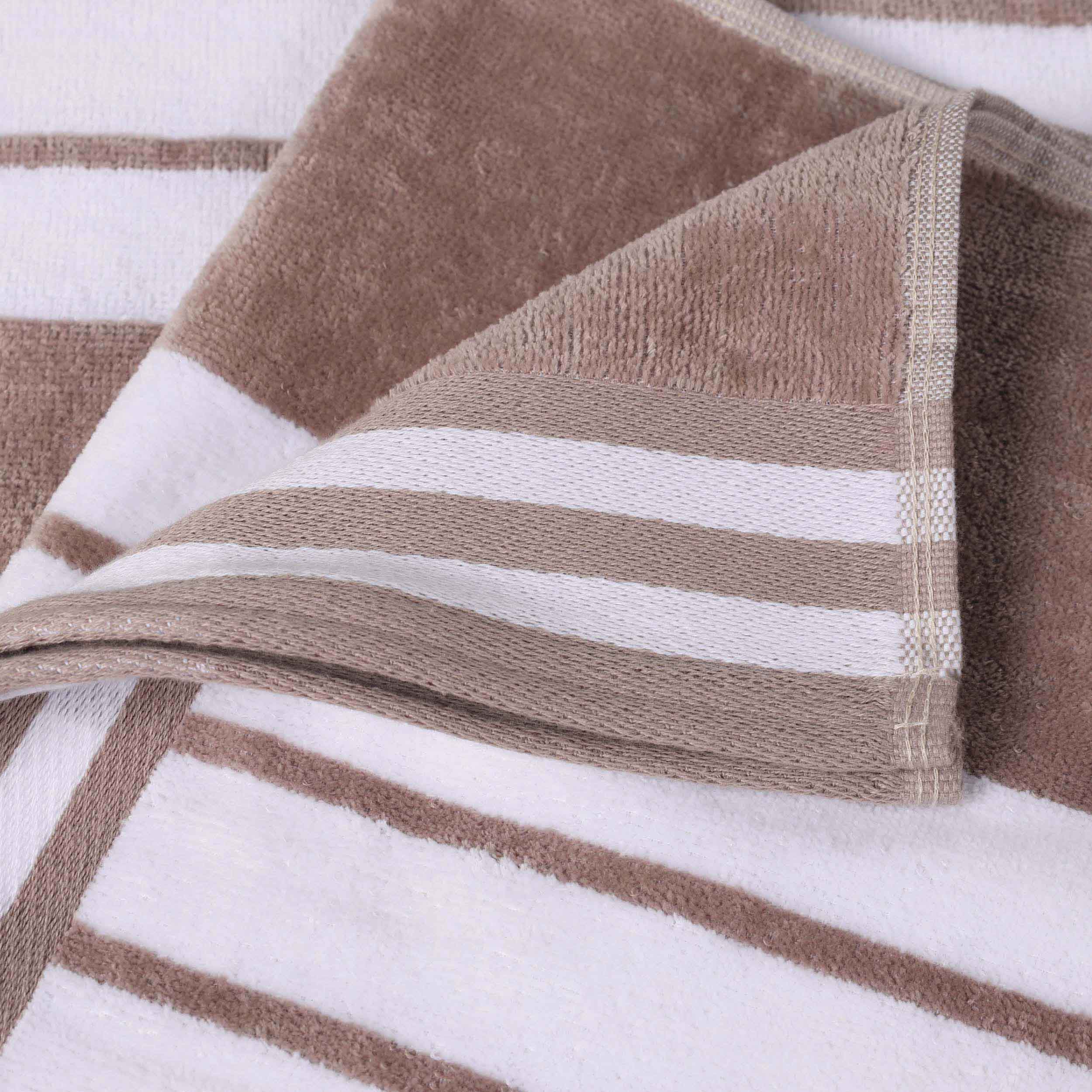 Premium Cabana Stripe Oversized Cotton Beach Towel Set (2/4/6 Pack) - Soft Quick-Dry Bath Towels for Pool, Beach, Yoga & Travel