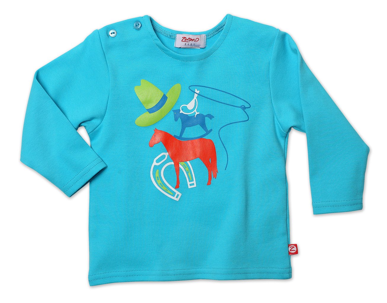 Zutano Baby Boys Lasso Print Long Sleeve Cotton T-Shirt - Soft & Comfortable for Playtime, Daycare and Outdoor Activities