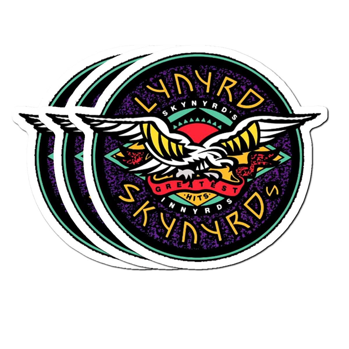 Lynyrd Bike Vinyl Stickers Pack of 3 - Waterproof Decals for Laptop, Water Bottle, Luggage, Skateboard & More - Funny Aesthetic Merch for Bikers & Music Fans - Perfect for Personalizing Gear & Showing Your Style