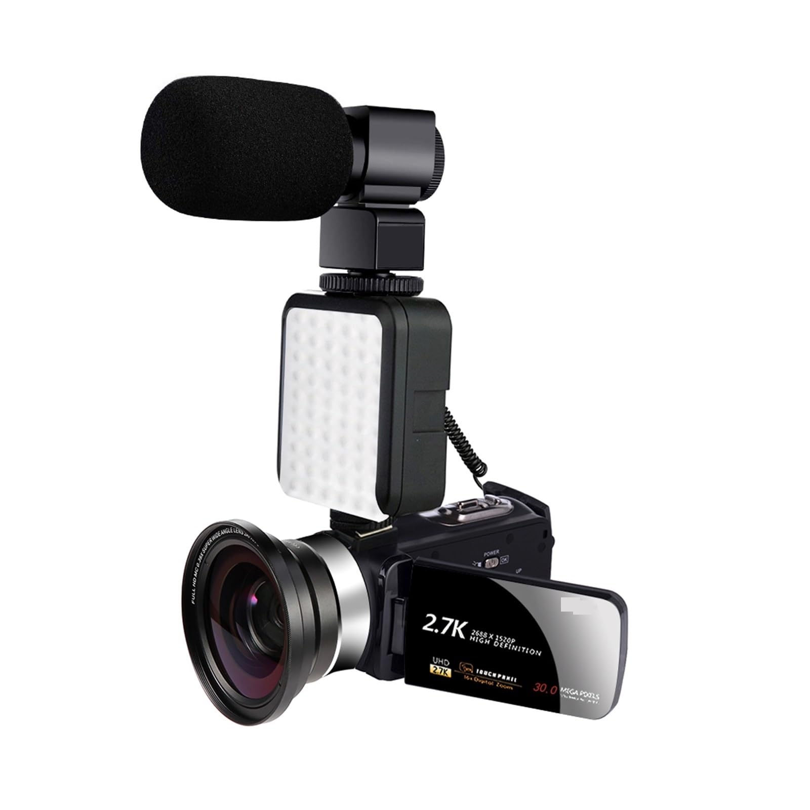2.7K Vlog Camera with 16X Zoom & Touch Screen - Perfect for Outdoor Photography & Selfies