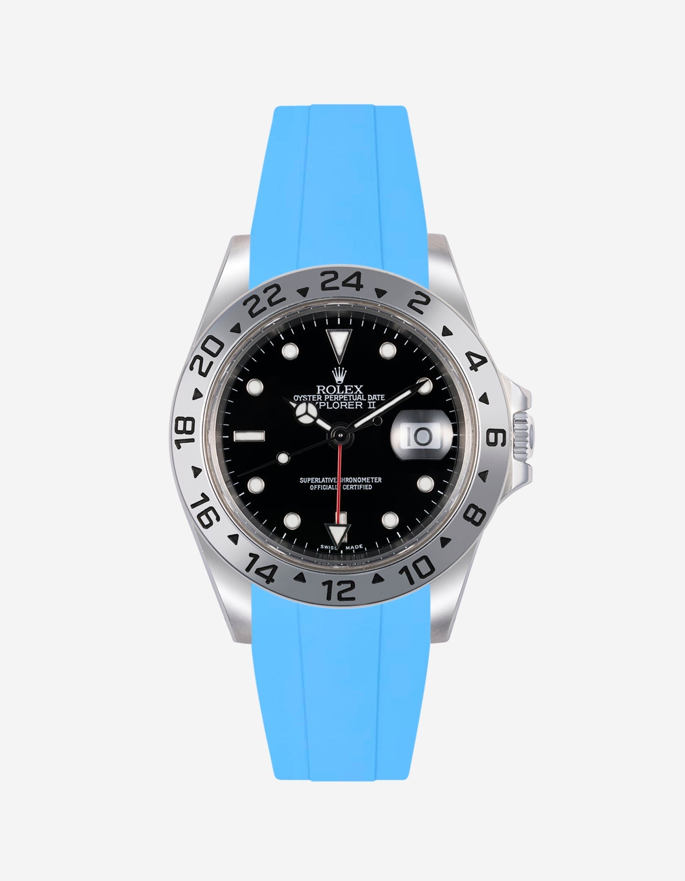 Premium FKM Rubber Watch Band Replacement for Rolex Explorer II 16570 - Durable & Comfortable Strap for Diving, Swimming & Outdoor Adventures
