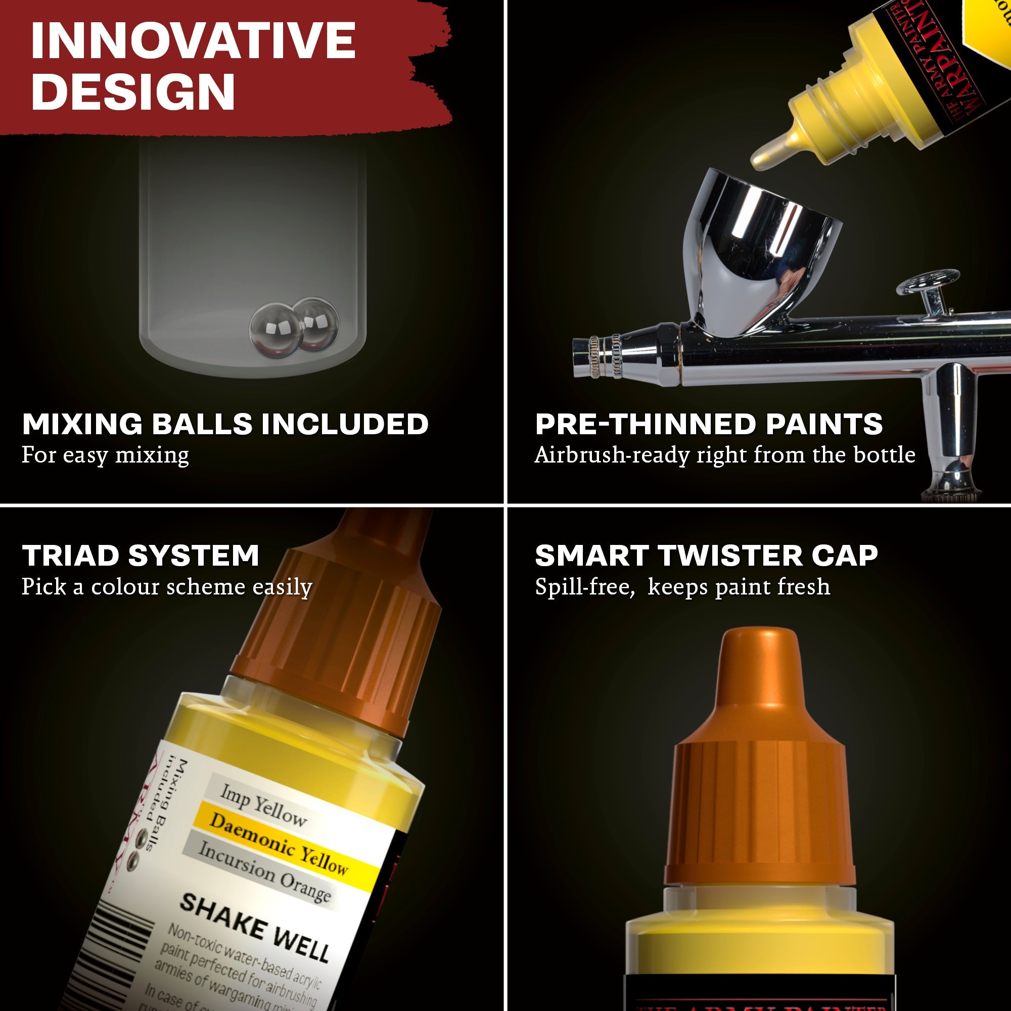 Warpaints Air Starter Set - Professional Airbrush Paint Kit for Miniatures & Models - Perfect for Hobbyists, Artists & DIY Projects