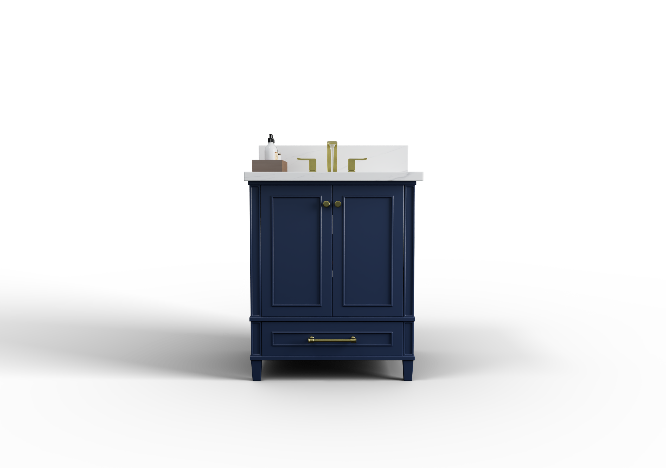 Windsor 29.5 Inch Solid Wood Navy Blue Bathroom Vanity Cabinet - Perfect for Modern & Coastal Style Bathroom Decor