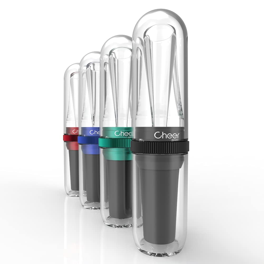 CHEER MODA Premium Wine Aerator Pourer - Stainless Steel Wine Decanter Spout with Aerating Function, Portable Wine Accessory for Red & White Wines - Perfect Gift for Wine Lovers & Enthusiasts (Black) | Ideal for Dinner Parties, Wine Tasting & Home Bars