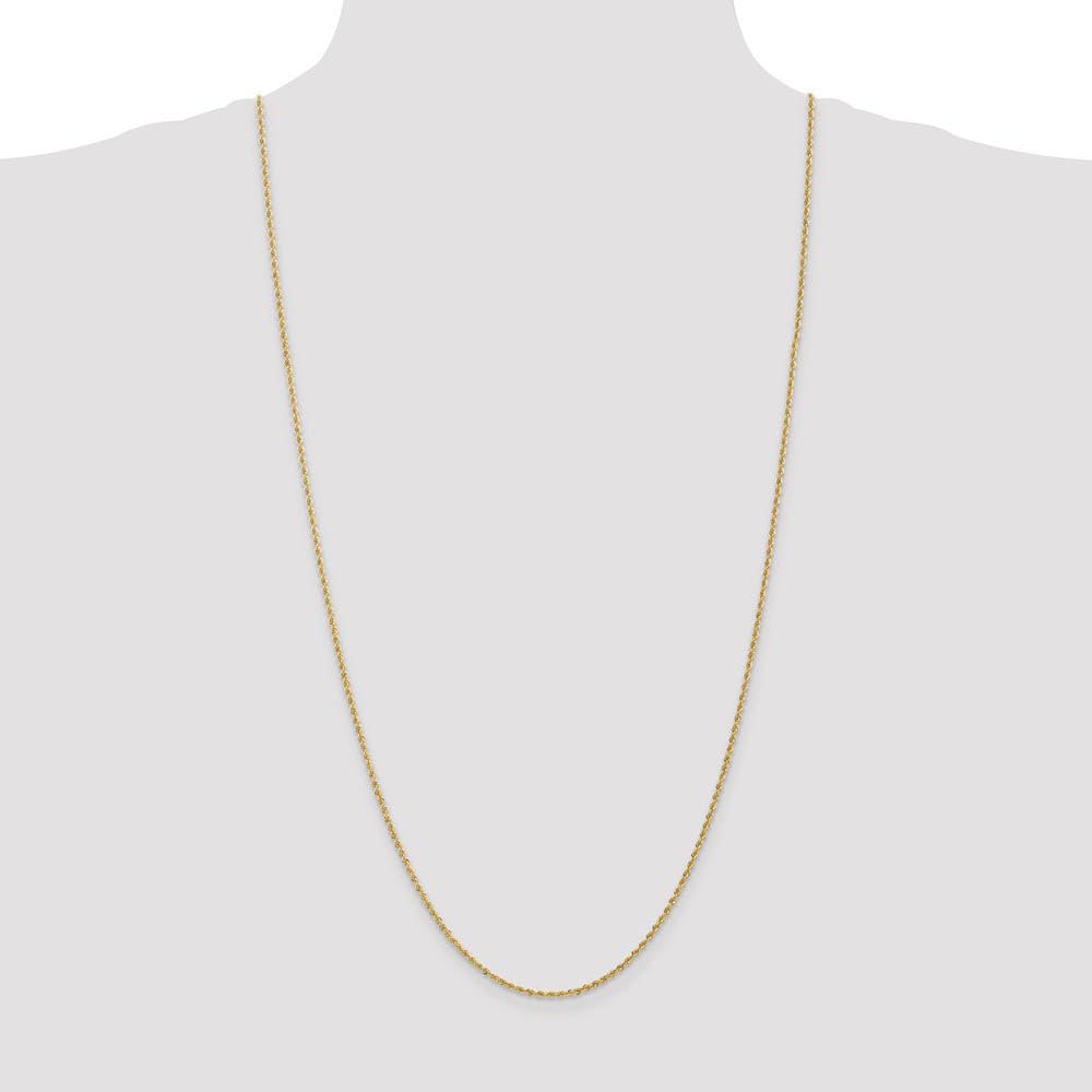 14k Yellow Gold Rope Chain Necklace for Women - Elegant & Classic