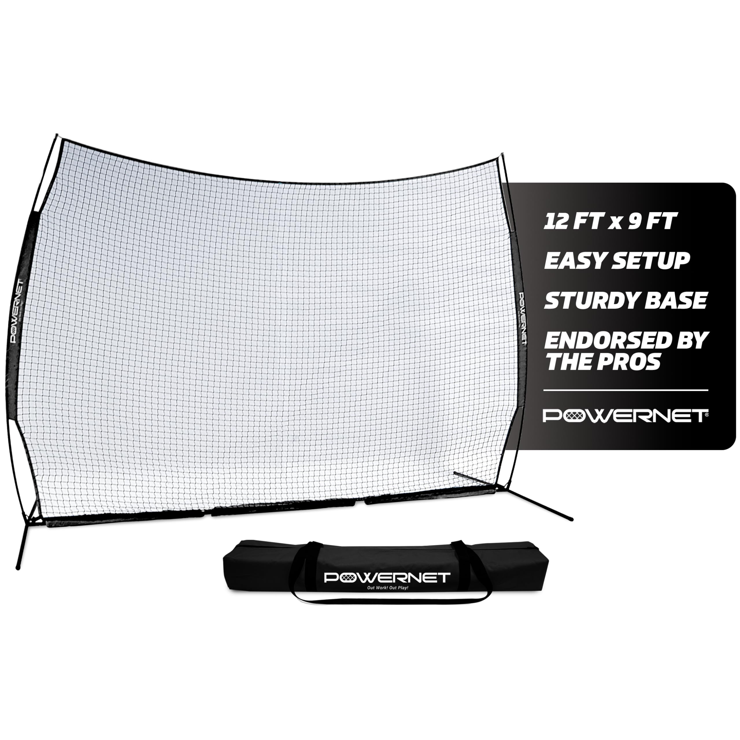 PowerNet Portable Sports Rebounder for Basketball, Volleyball, Soccer, Baseball, Softball & Lacrosse | Indoor/Outdoor Training Net for Backyard, Garage & Gym | Safety Backstop for Kids & Adults