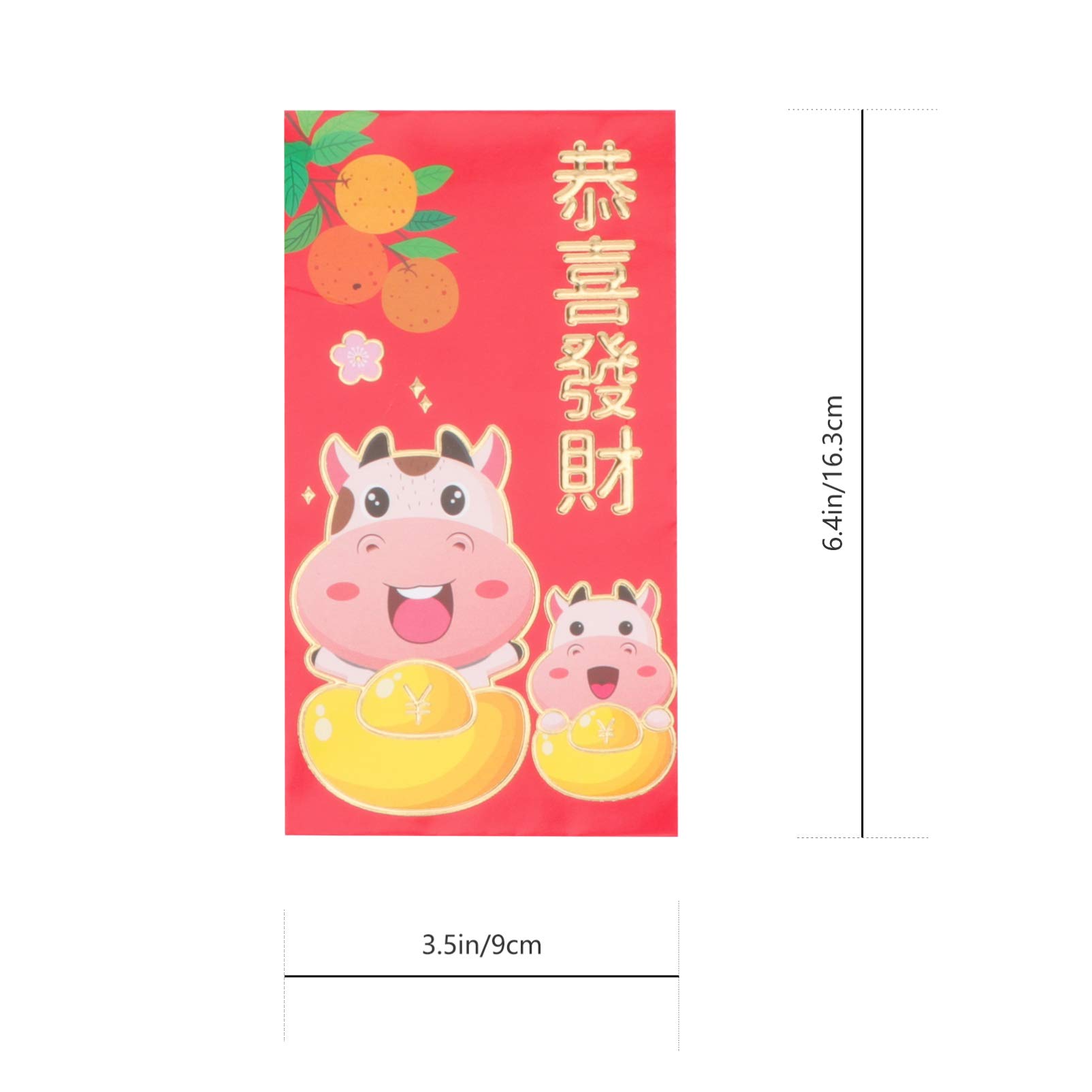 60Pcs 2021 Chinese New Year Red Envelopes - Ox Zodiac Lucky Money Packets, Hong Bao for Spring Festival Gifts, Chinese New Year Decorations (Random Styles) - Perfect for Lunar New Year Celebrations, Family Reunions and Blessing Ceremonies